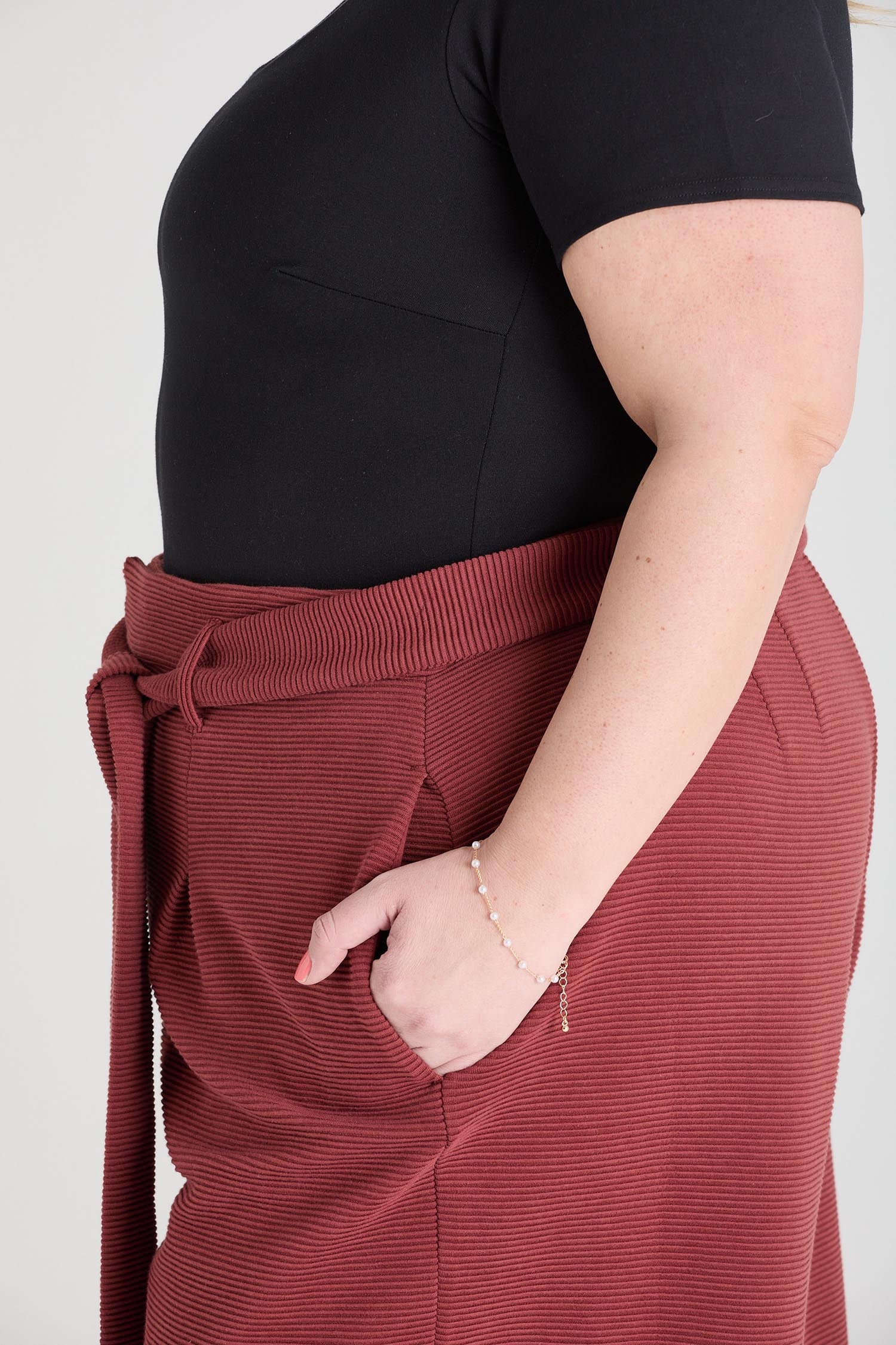 Ottoman Wide Leg Tailored Trousers - Cinnamon