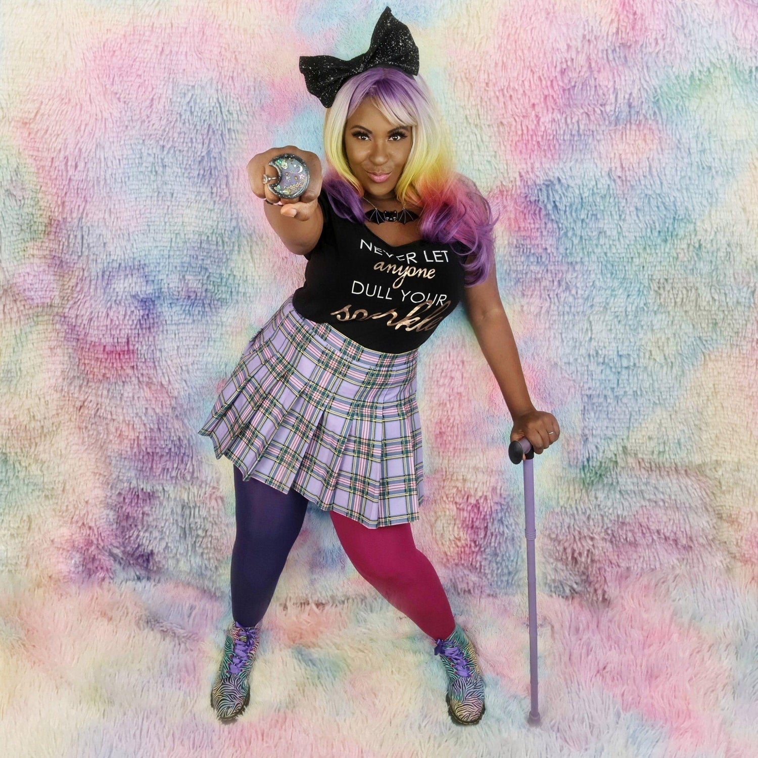 80 Denier Duo Tights - Suffragette Pie - Snag