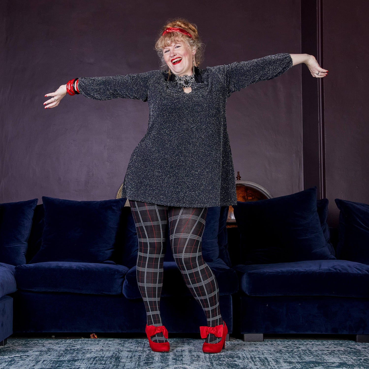 80 Denier Plaid Tights - Haggis - Snag