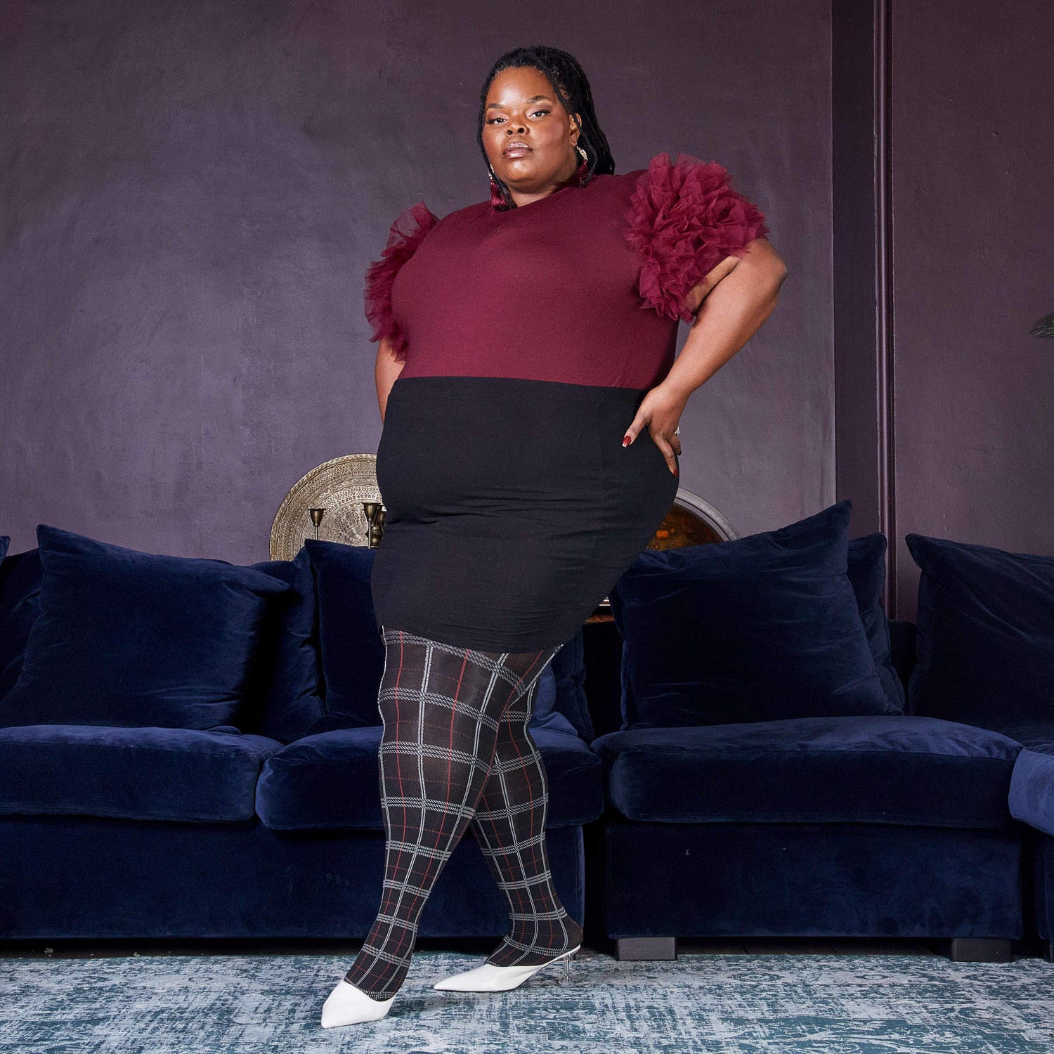 80 Denier Plaid Tights - Haggis - Snag