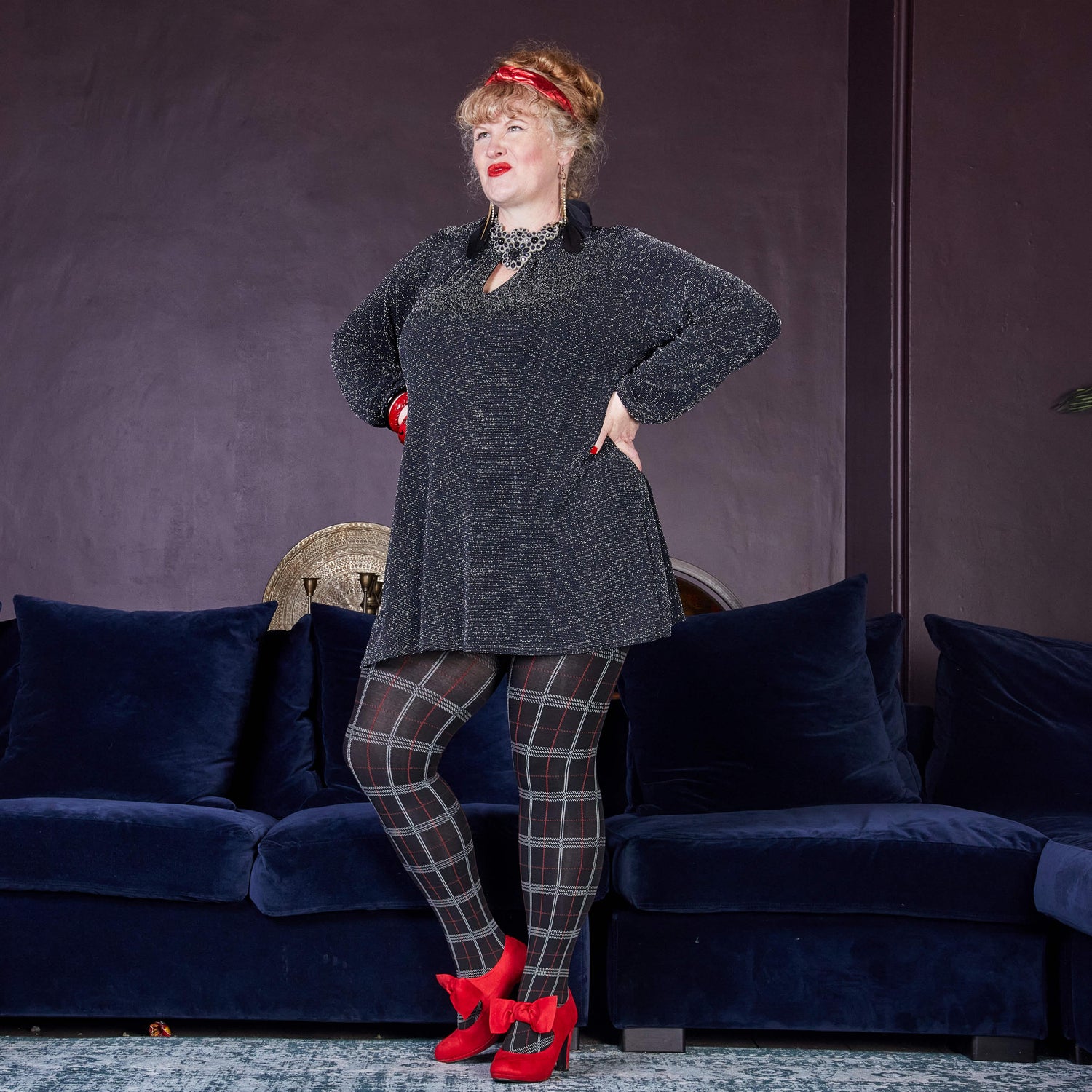 80 Denier Plaid Tights - Haggis - Snag