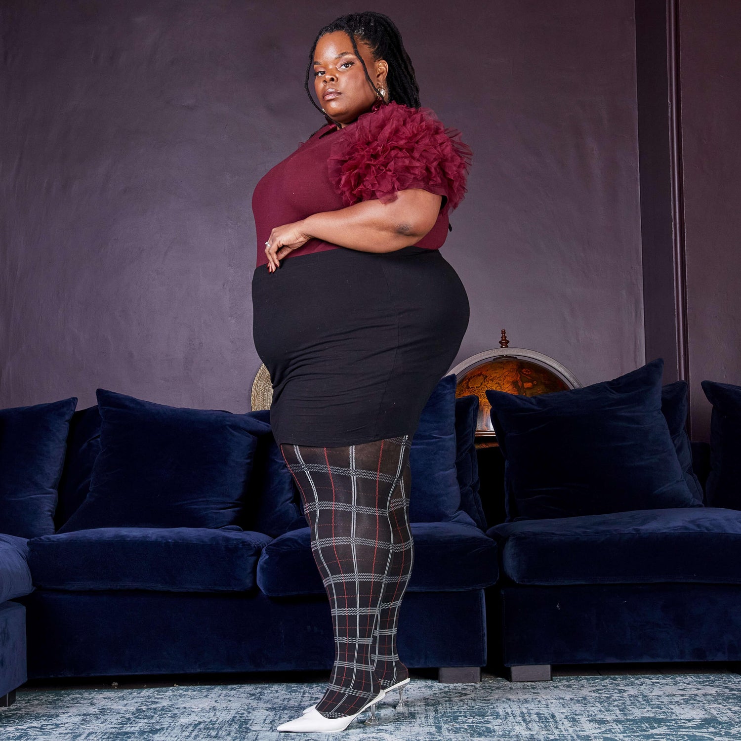 80 Denier Plaid Tights - Haggis - Snag