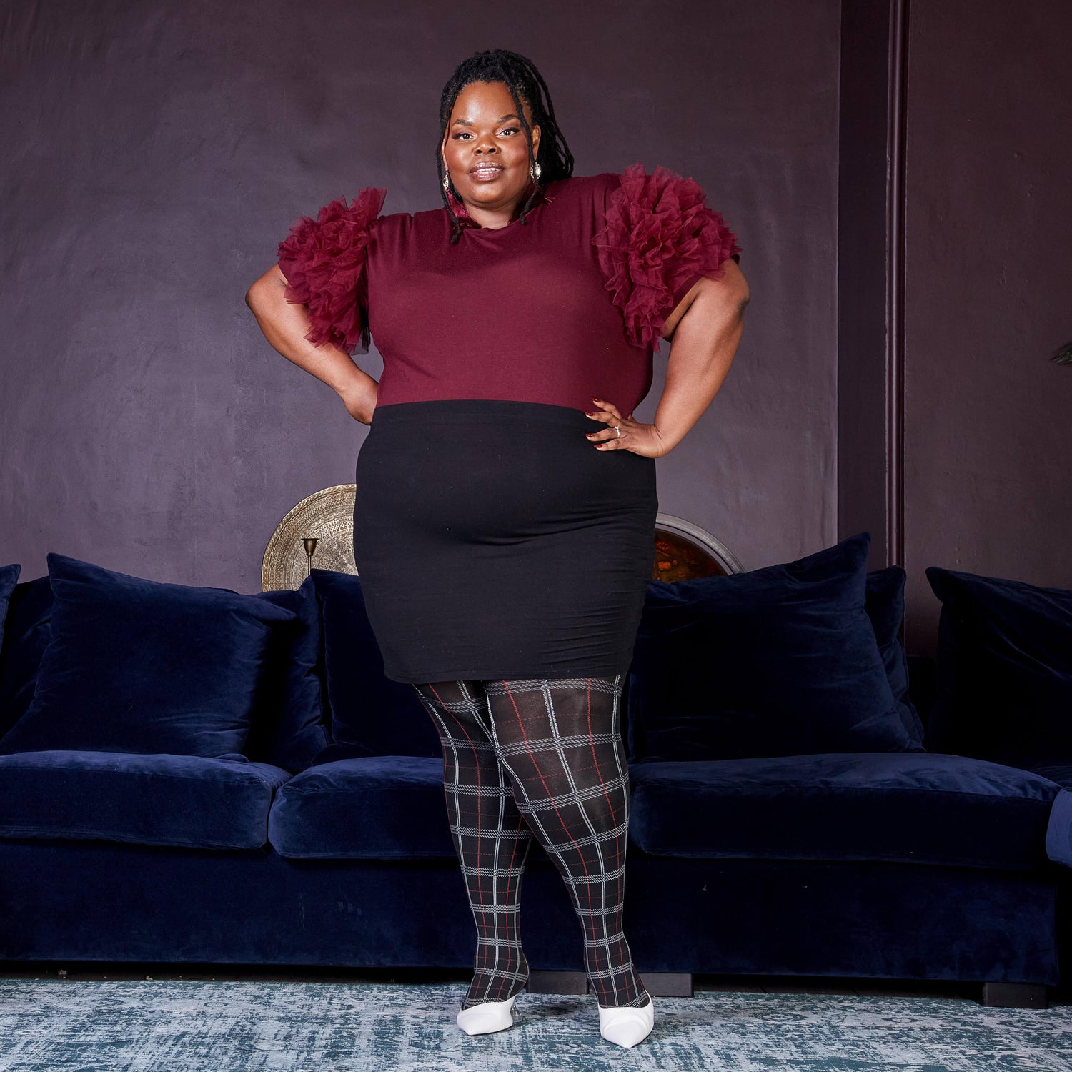 80 Denier Plaid Tights - Haggis - Snag