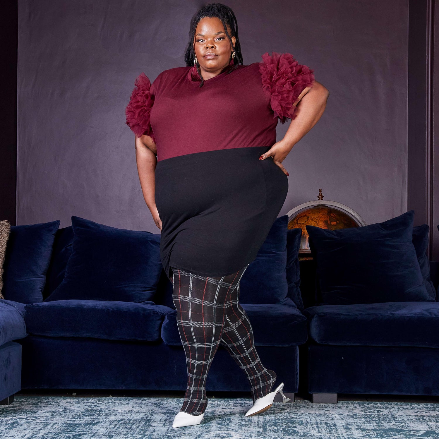 80 Denier Plaid Tights - Haggis - Snag