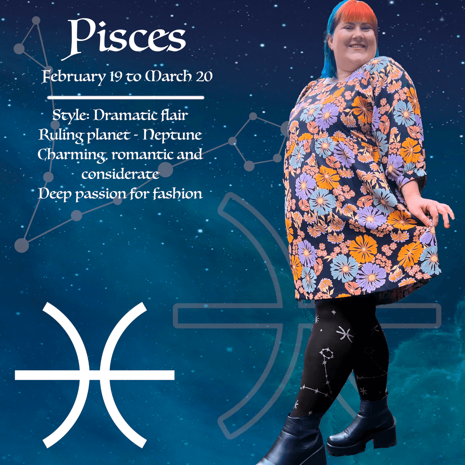80 Denier Zodiac Tights - Pisces - Snag