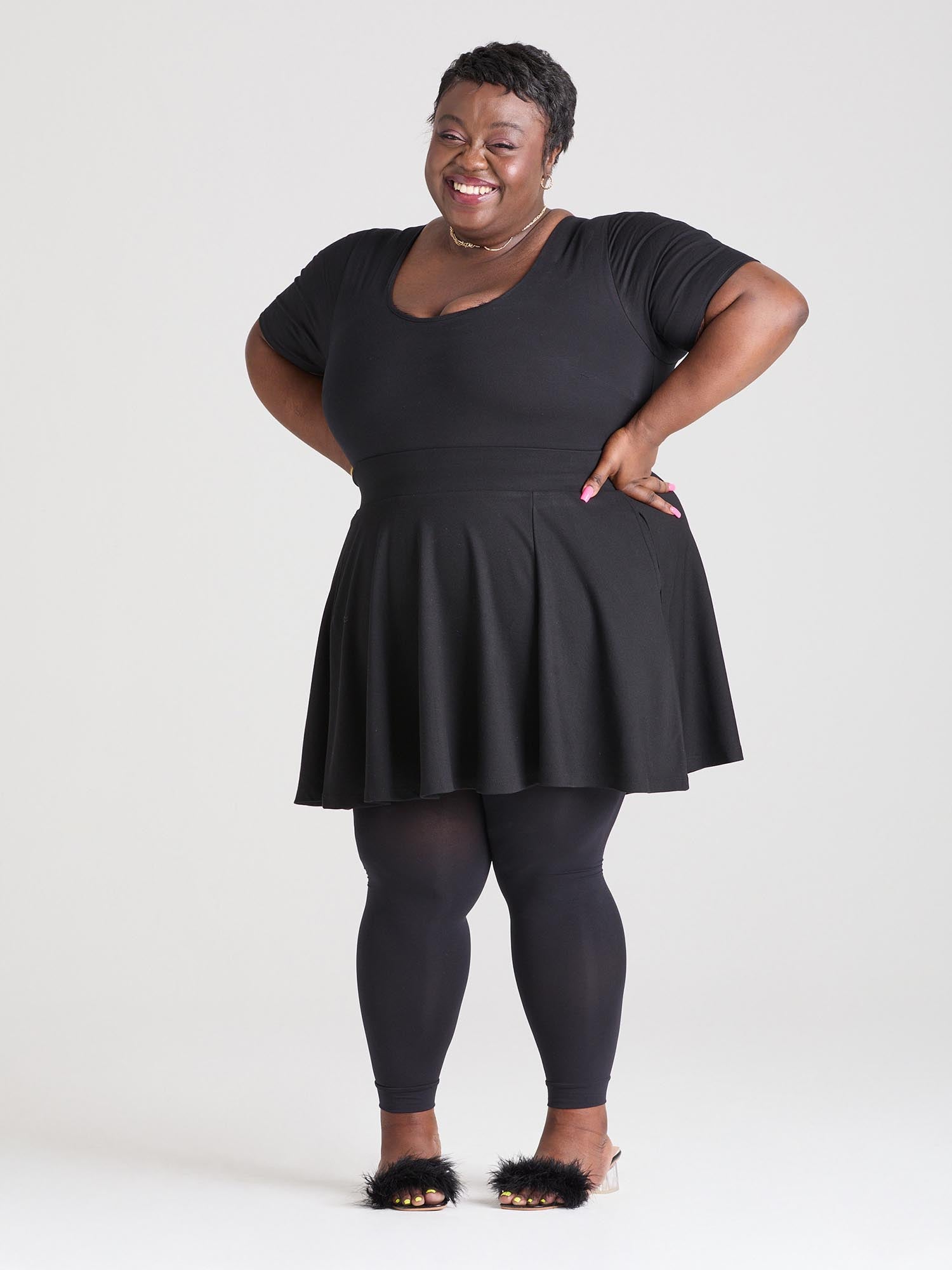 80 Denier Footless Tights - Black