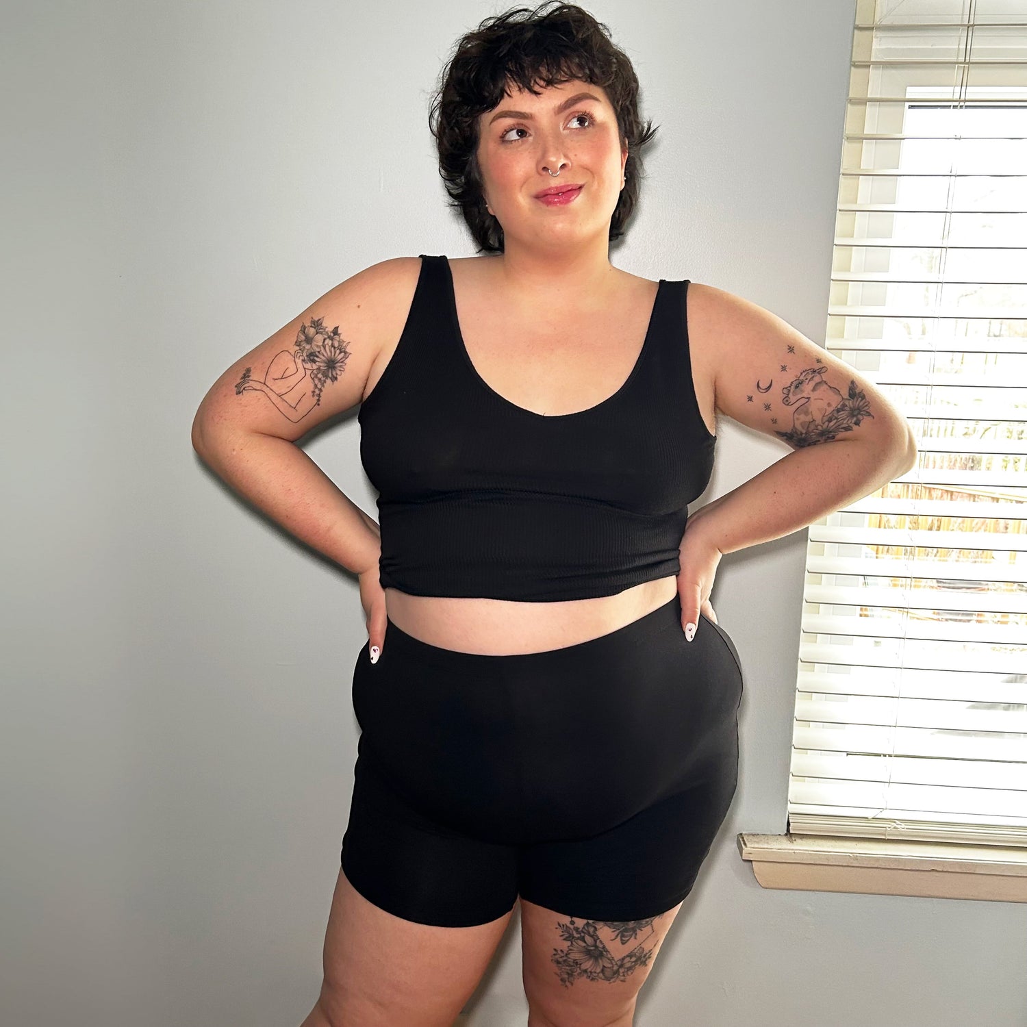 Organic Cotton Femme Boxer Shorts - Black