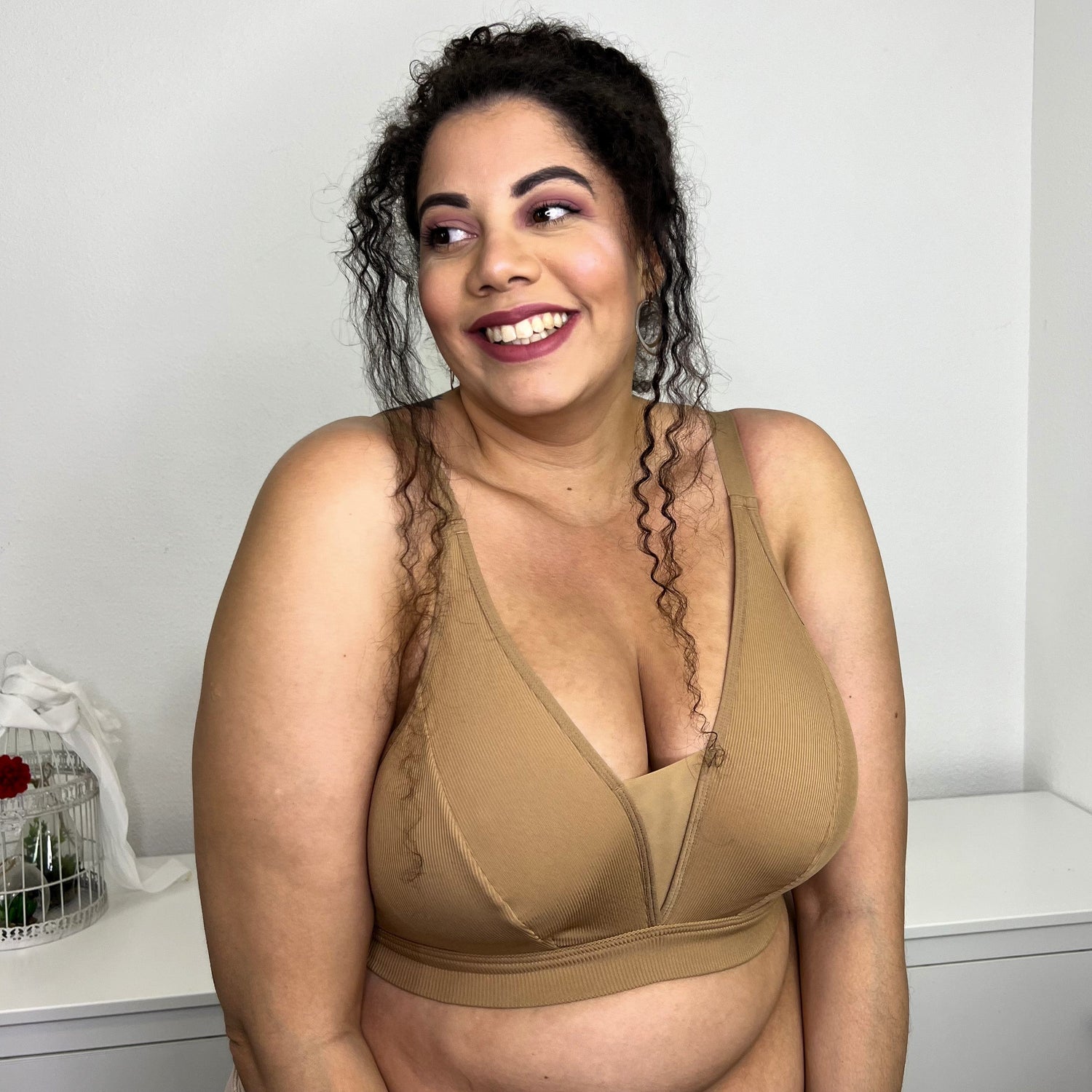 Everyday Ribbed Bra - Caramel