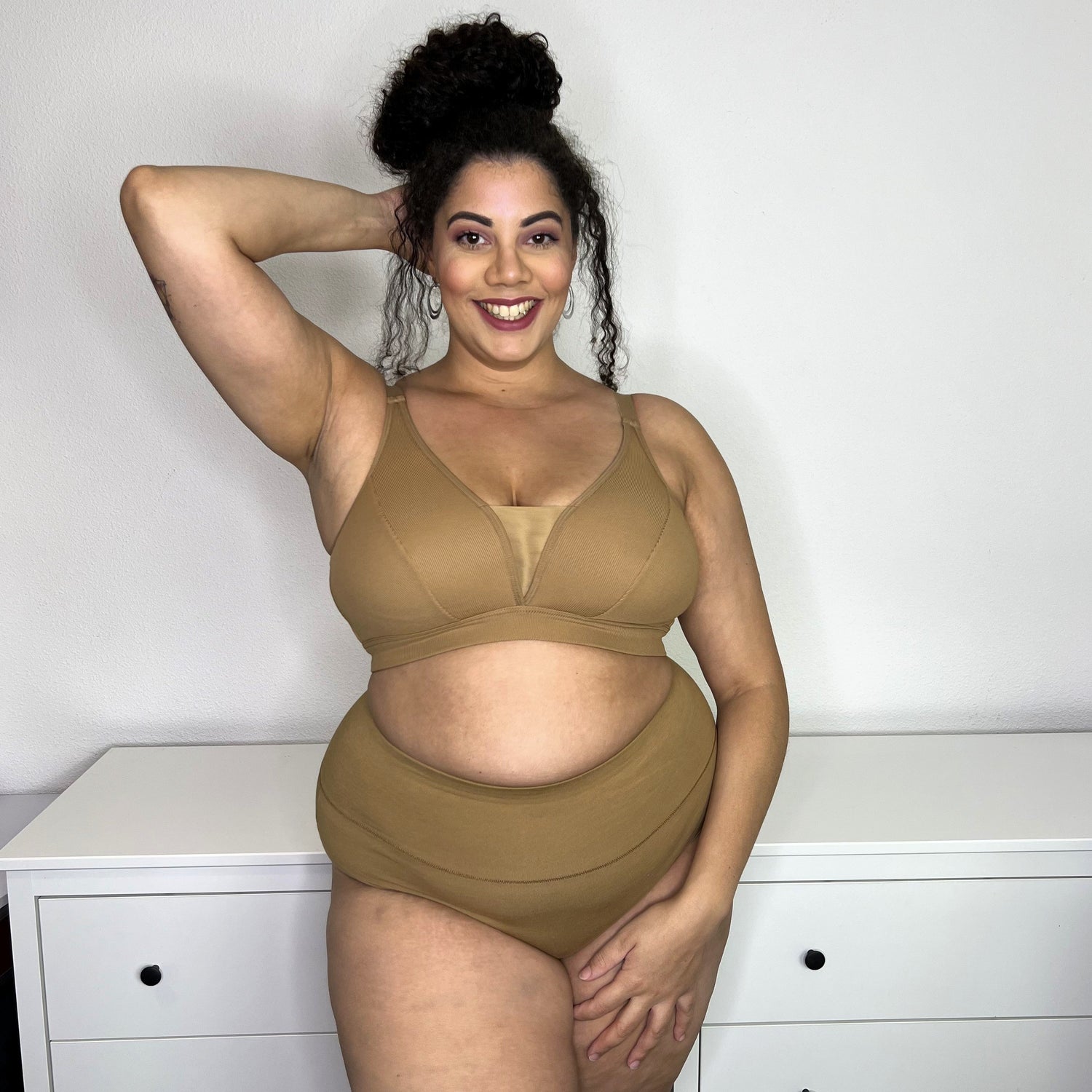 Everyday Ribbed Bra - Caramel