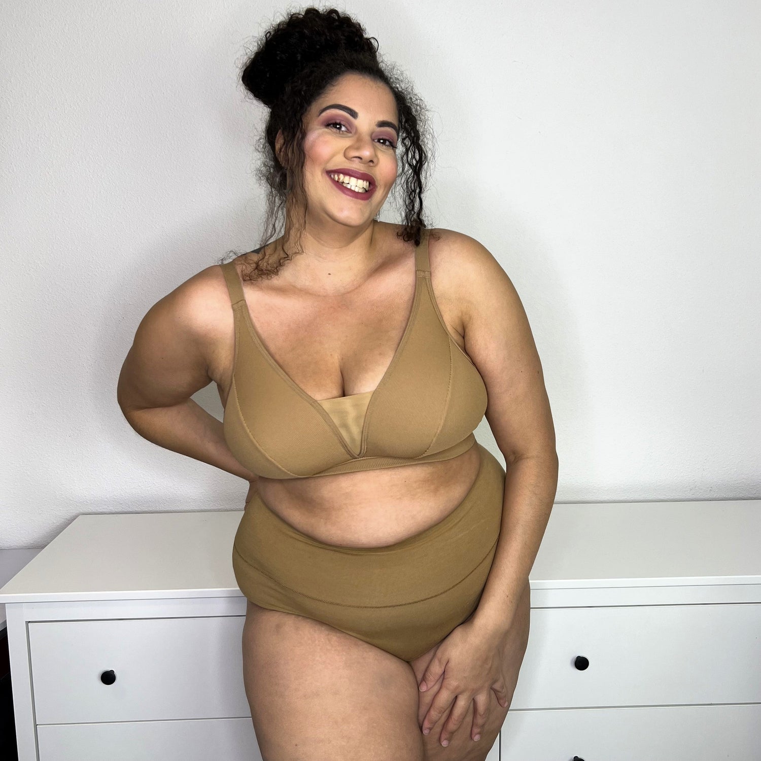 Everyday Ribbed Bra - Caramel