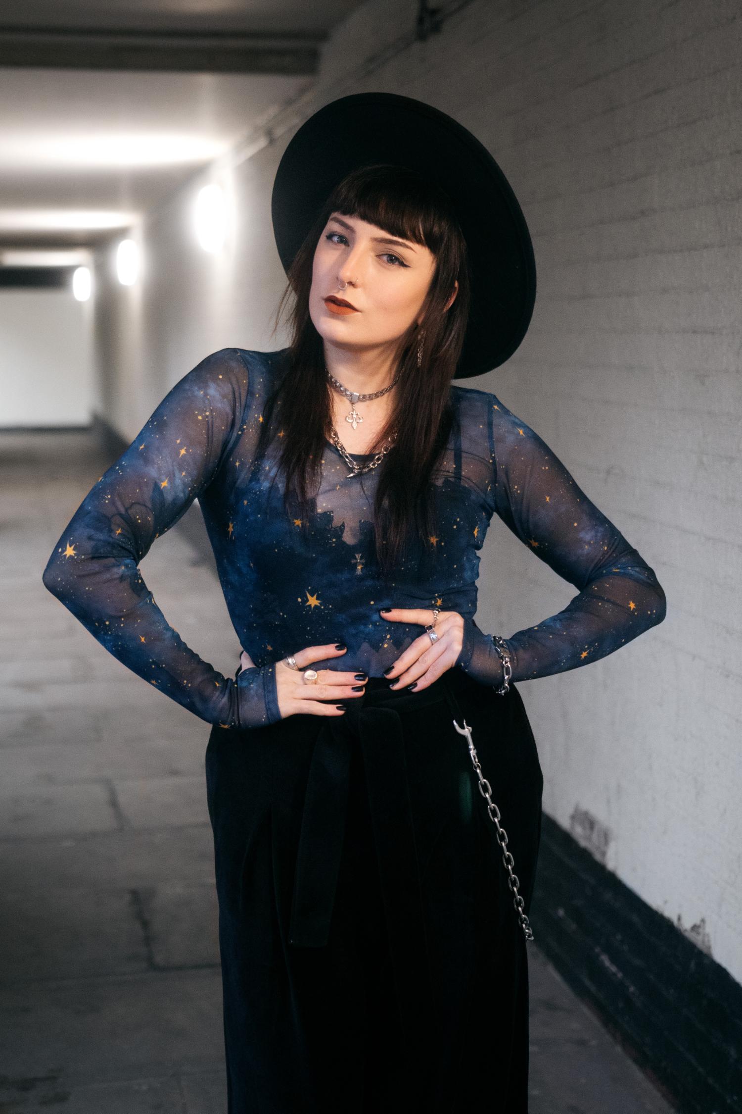 Mesh Top - Nebula - Blue / Gold