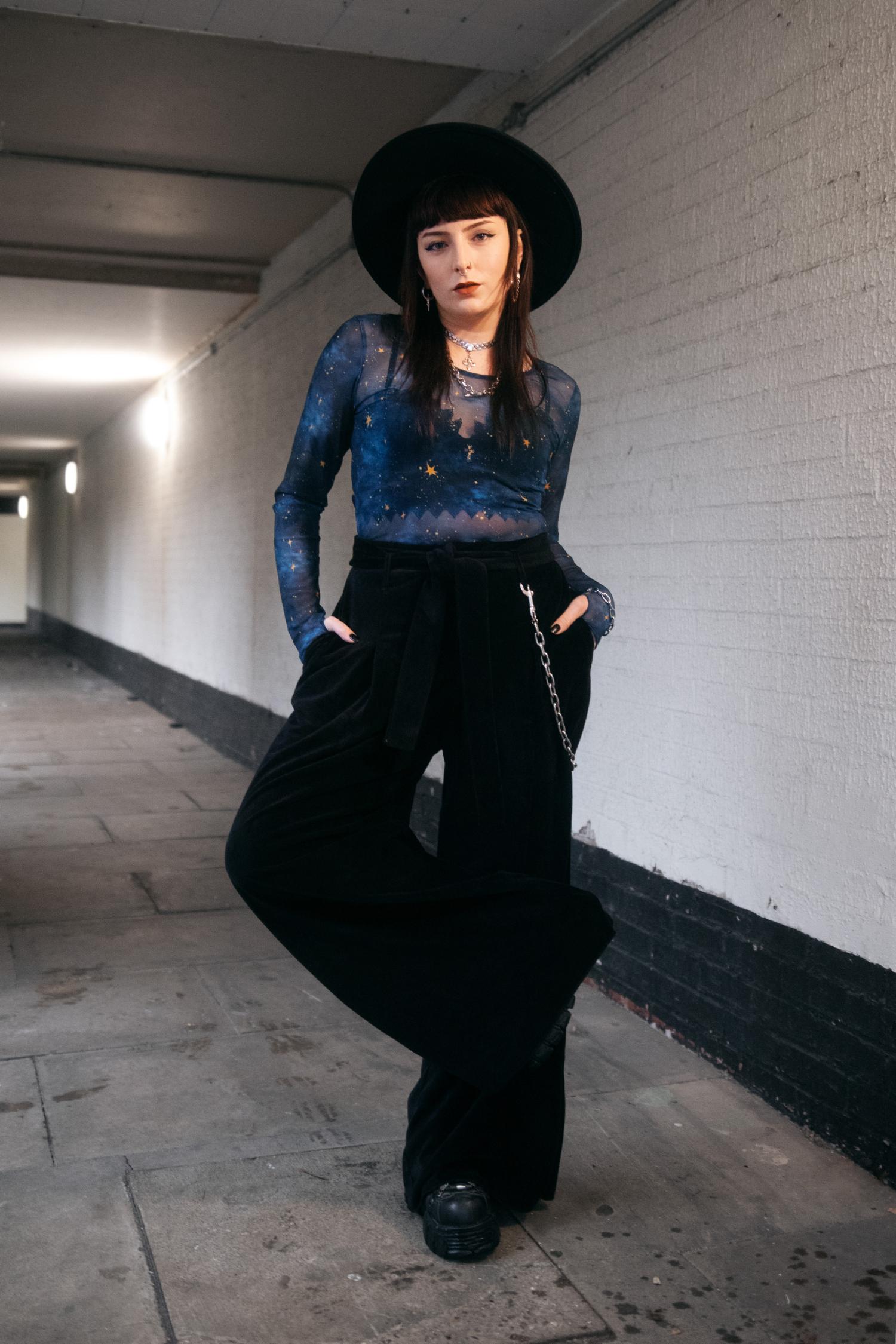 Mesh Top - Nebula - Blue / Gold