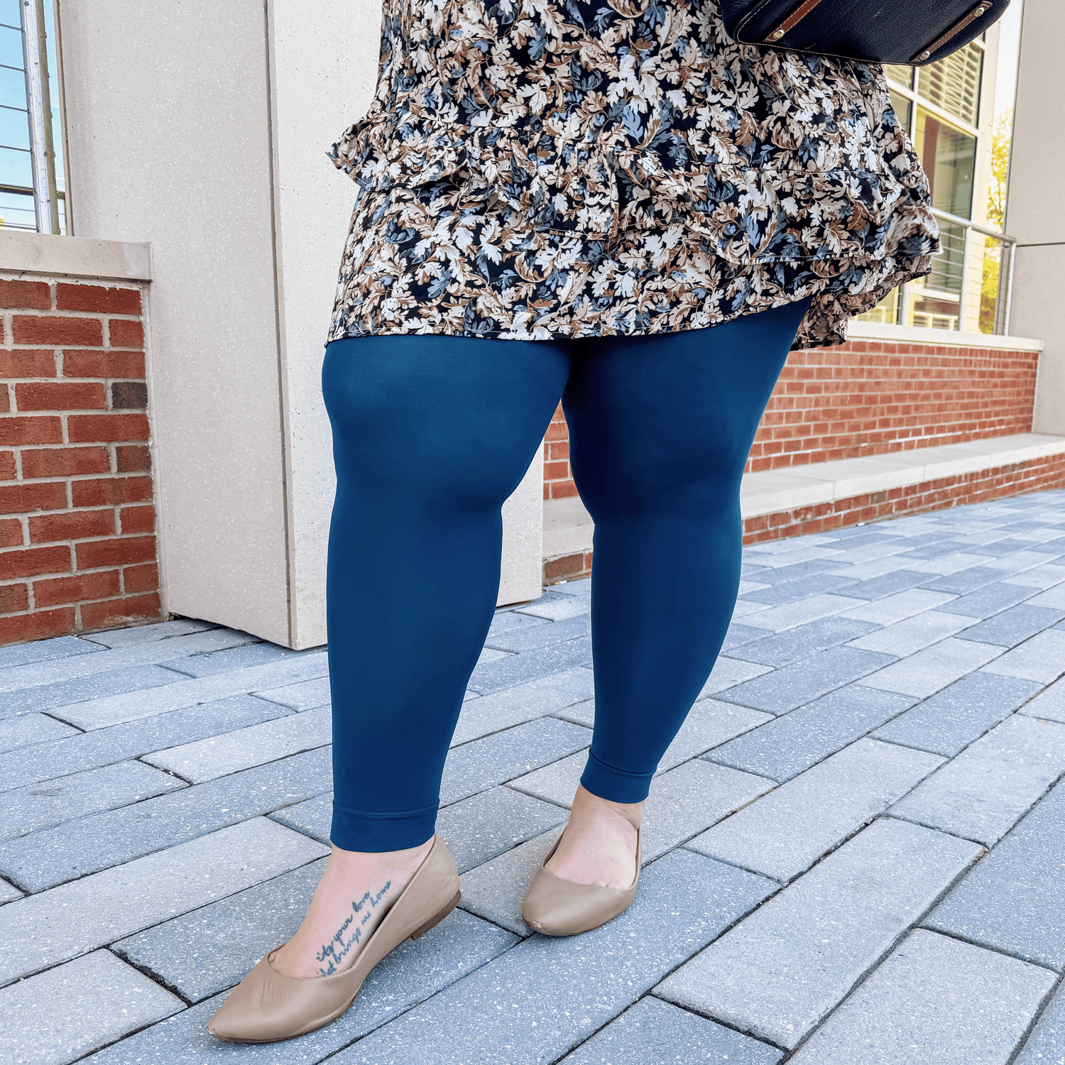 90 Denier Footless Tights - Bone China