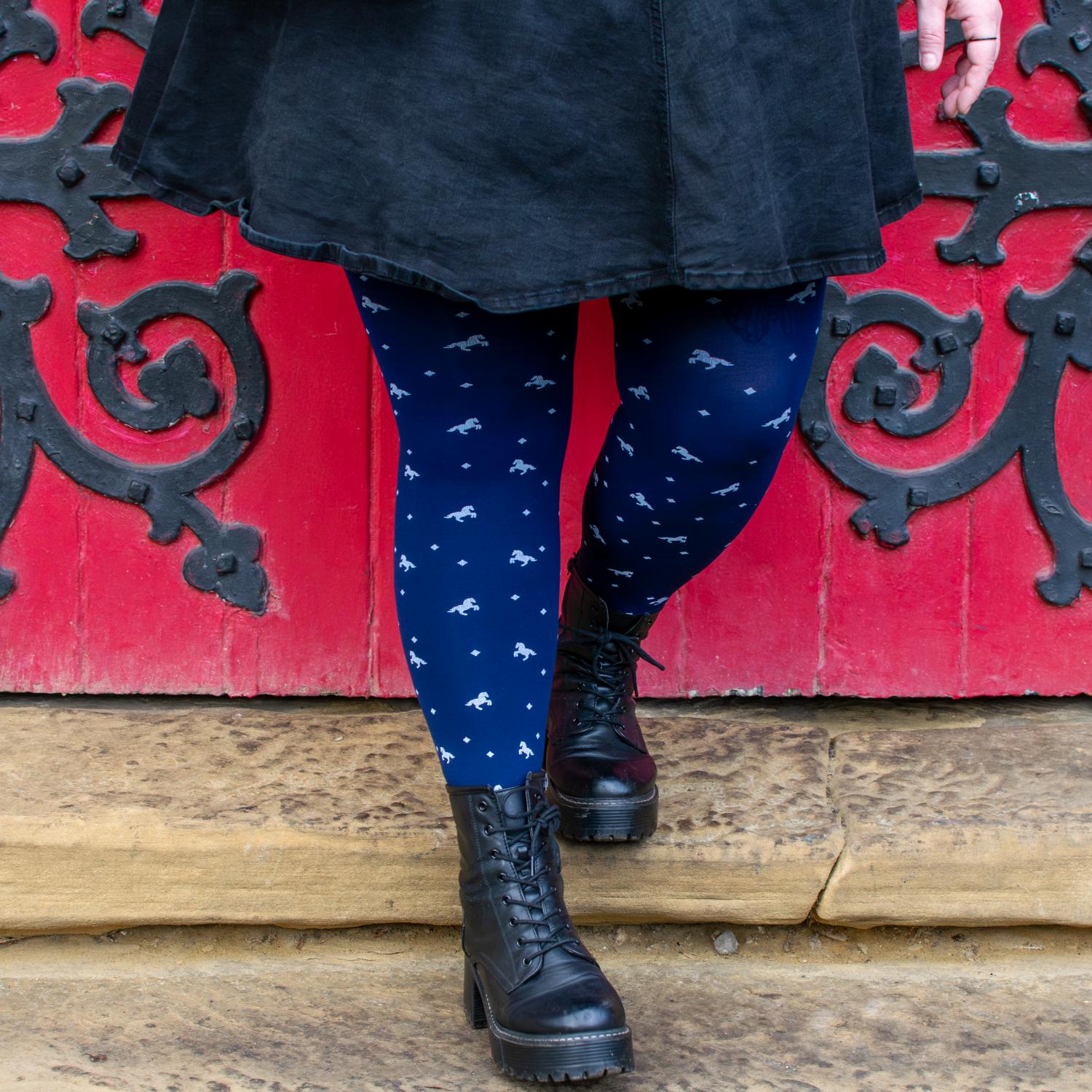 80 Denier Opaque Tights - Dinky Horses