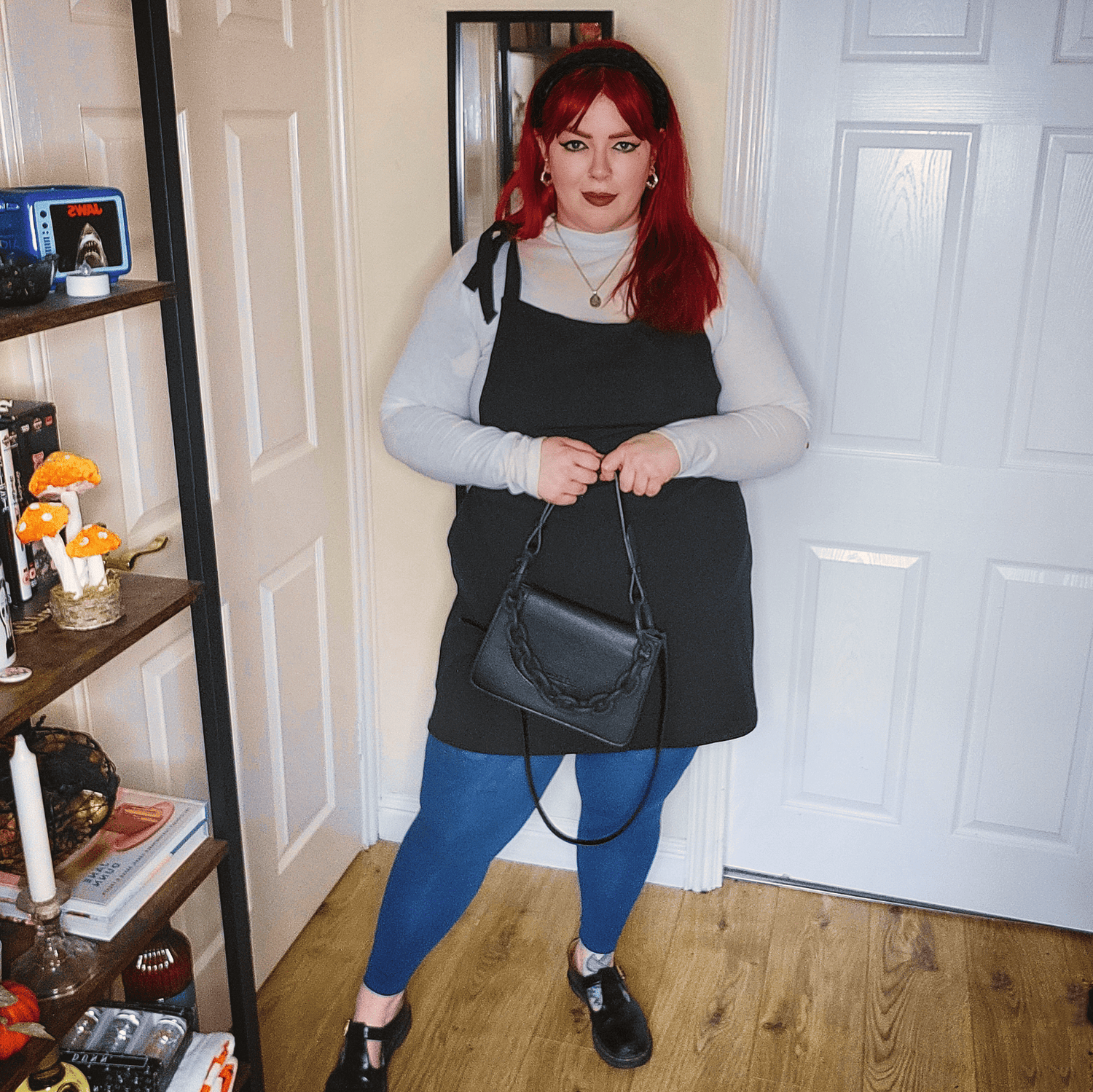 90 Denier Footless Tights - Bone China