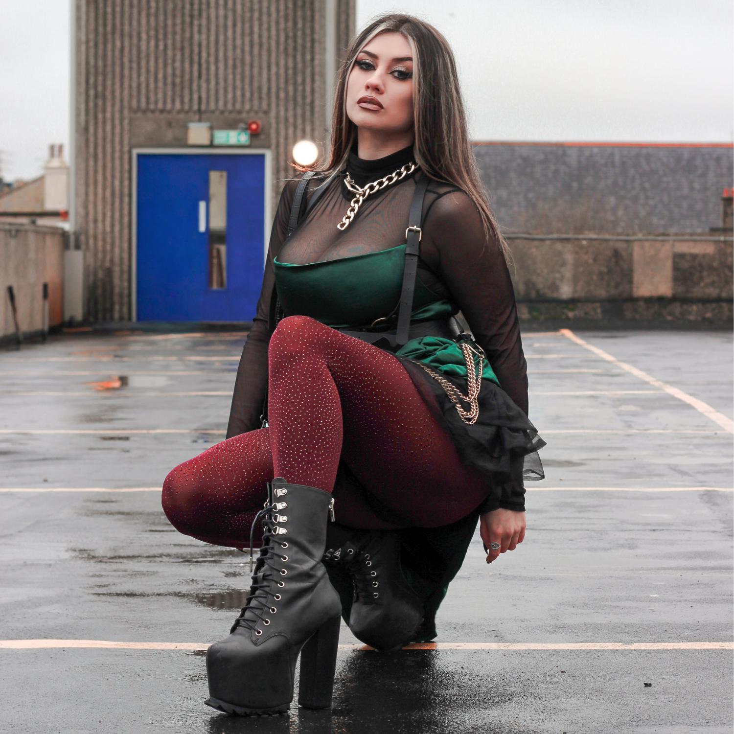 80 Denier Opaque Tights - Gold Glitter