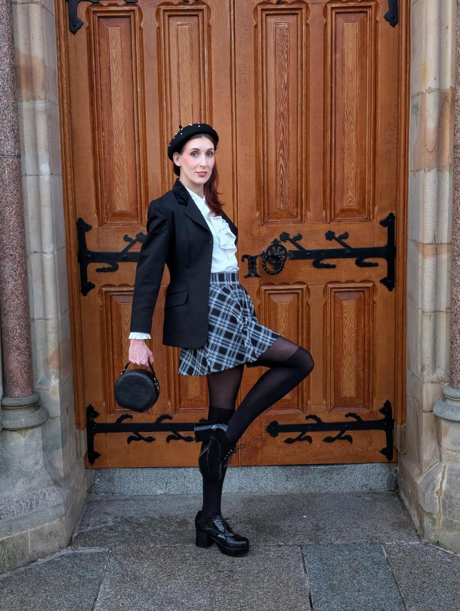 Plaid Mini-Flare Skirt - Cairn