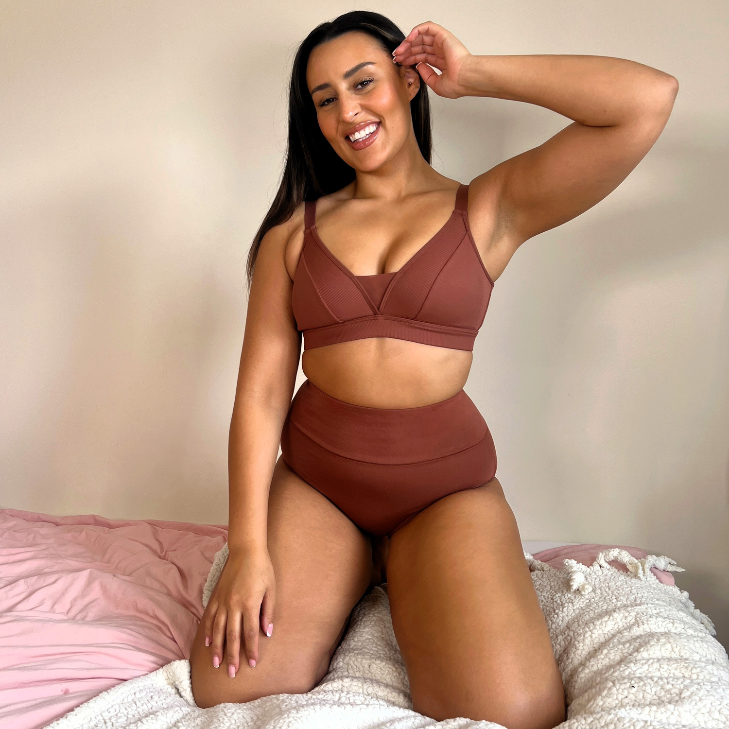 Everyday Ribbed Bra - Root Beer