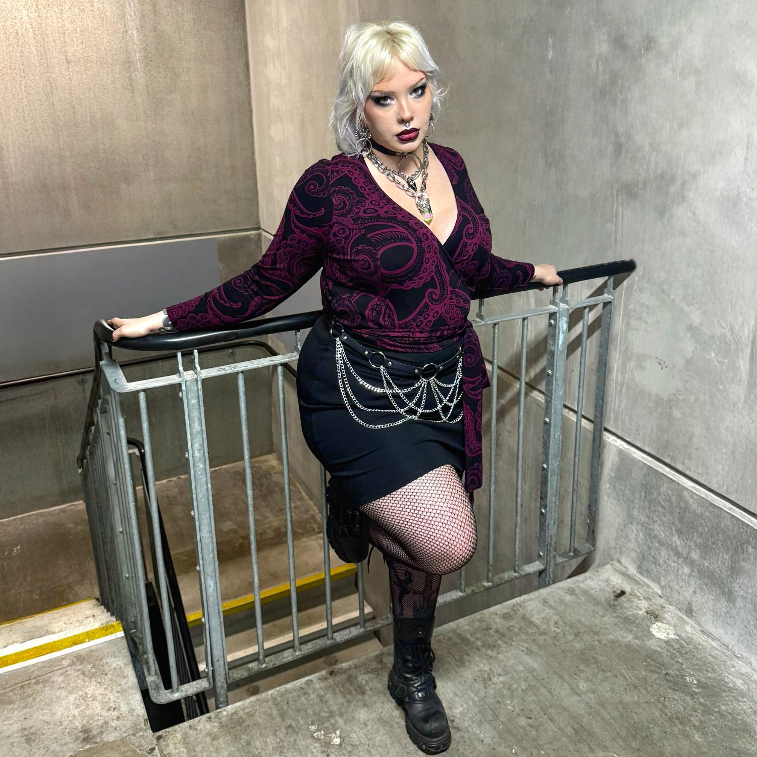 Organic Cotton Wrap Top - Kraken's Embrace