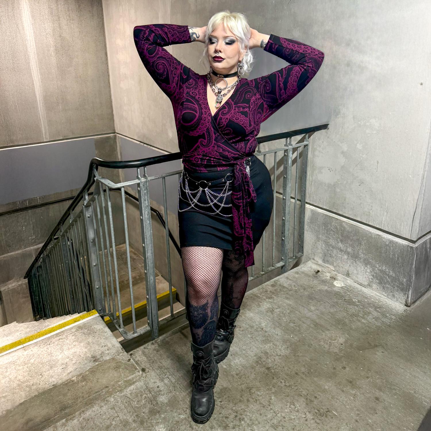 Organic Cotton Wrap Top - Kraken's Embrace