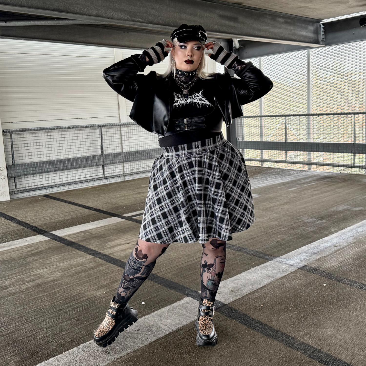 Plaid Flare Skirt - Cairn