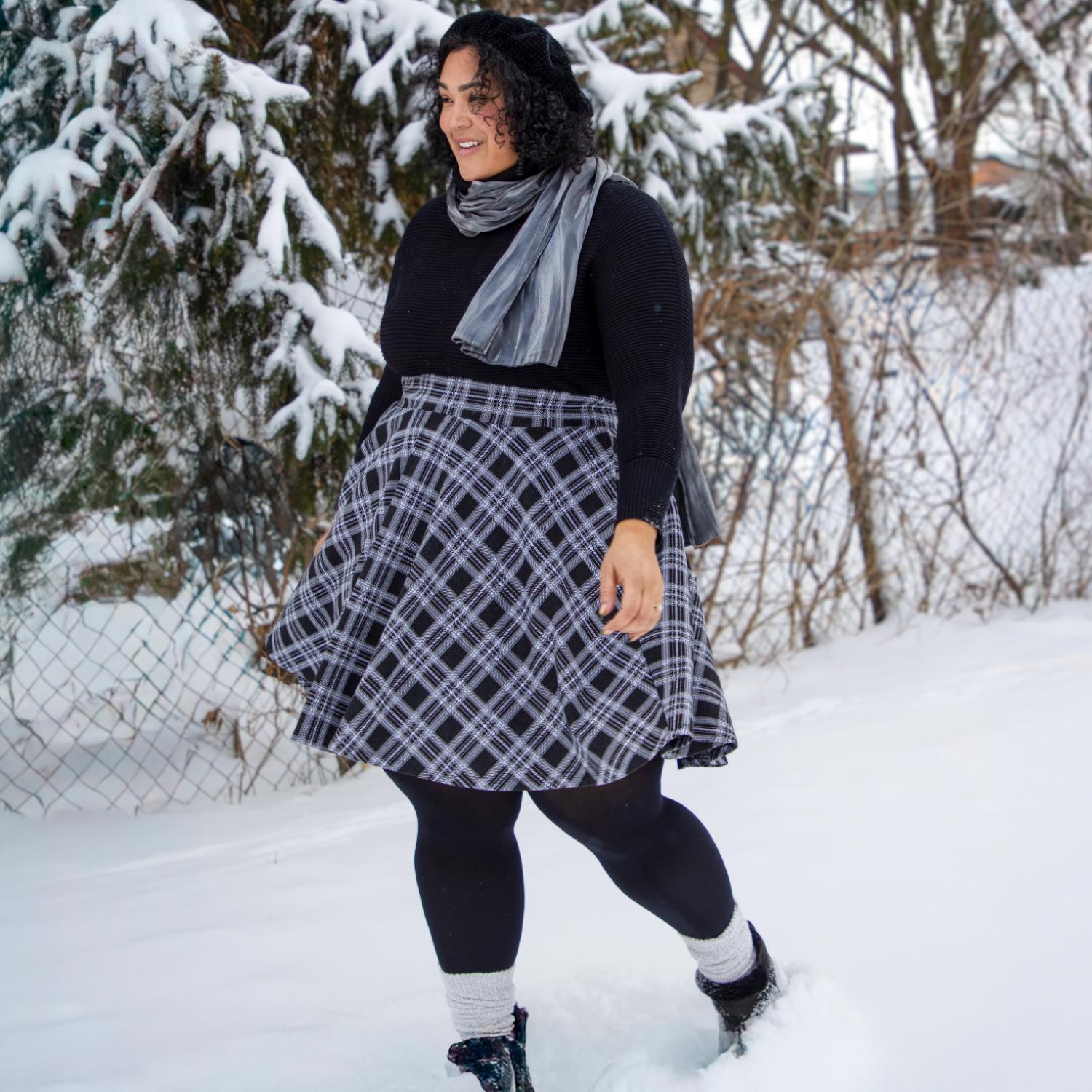 Plaid Flare Skirt - Cairn