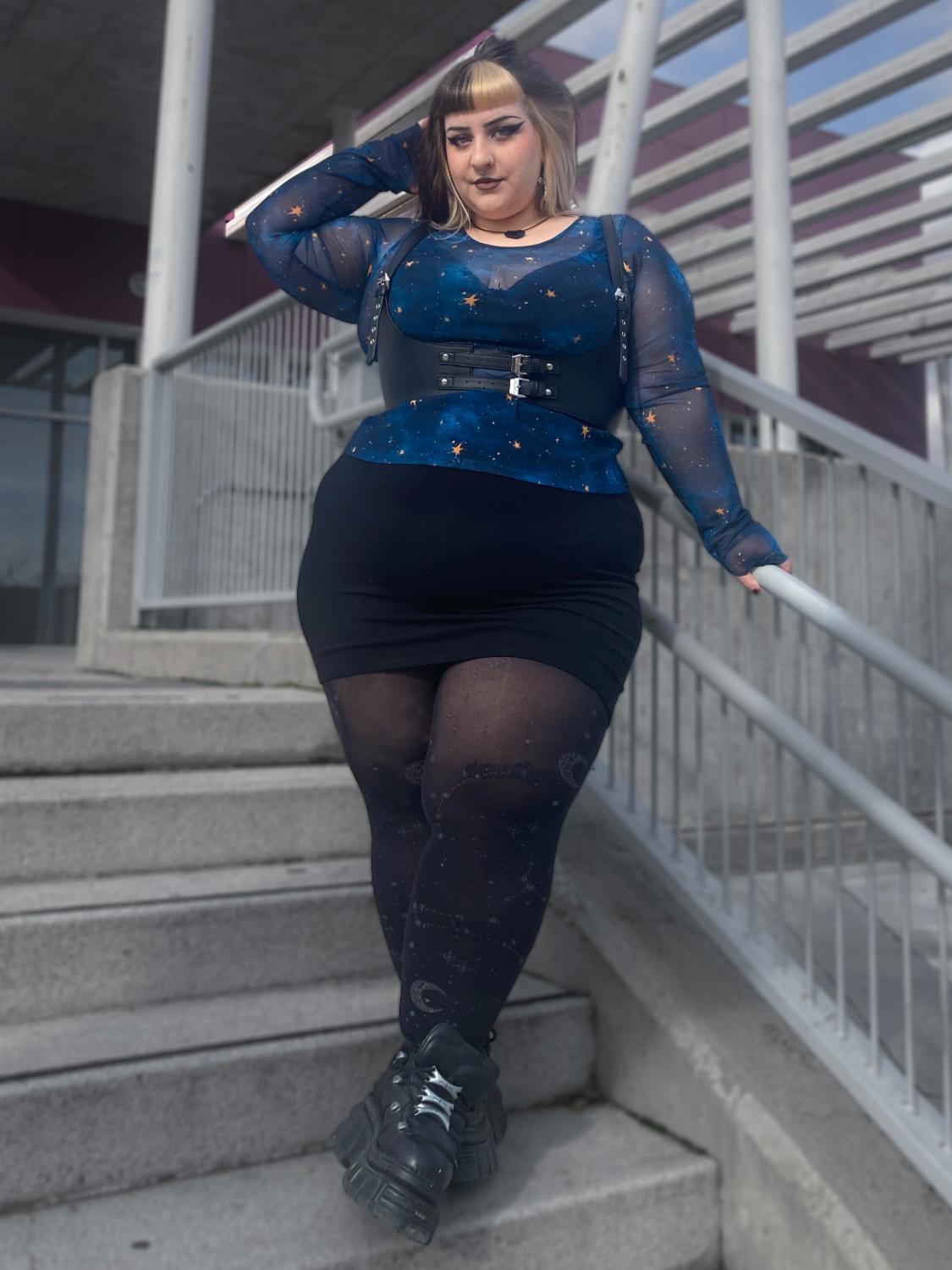 Mesh Top - Nebula - Blue / Gold