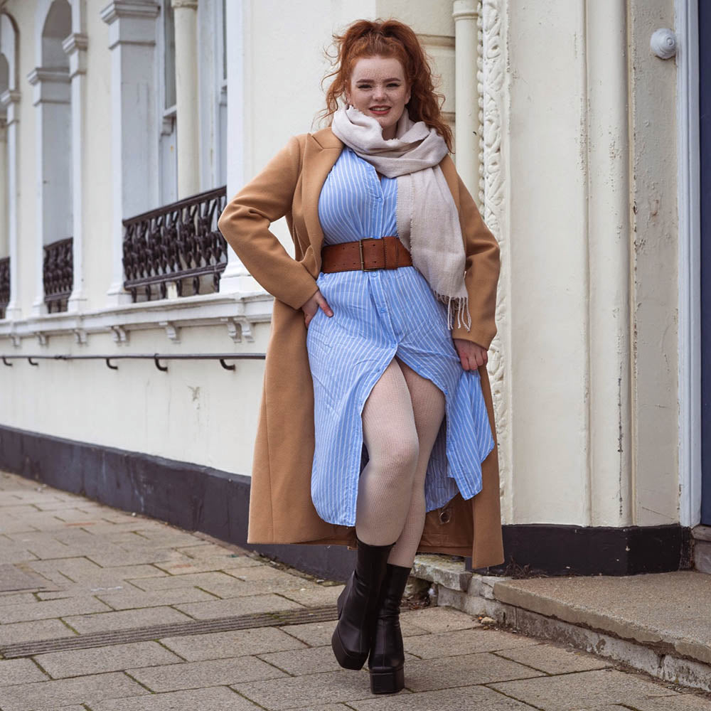 Ionic Ribbed Tights - Oatmeal