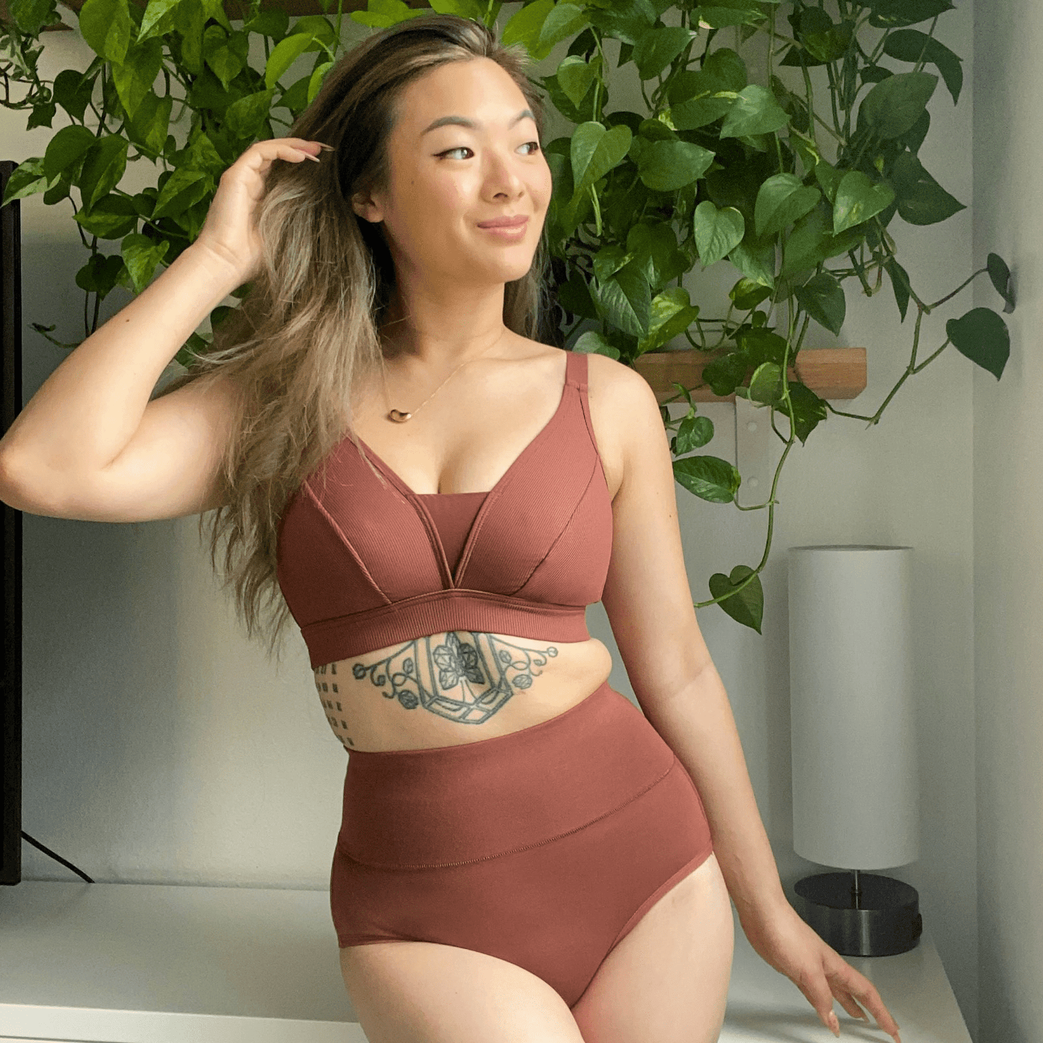 Everyday Ribbed Bra - Root Beer