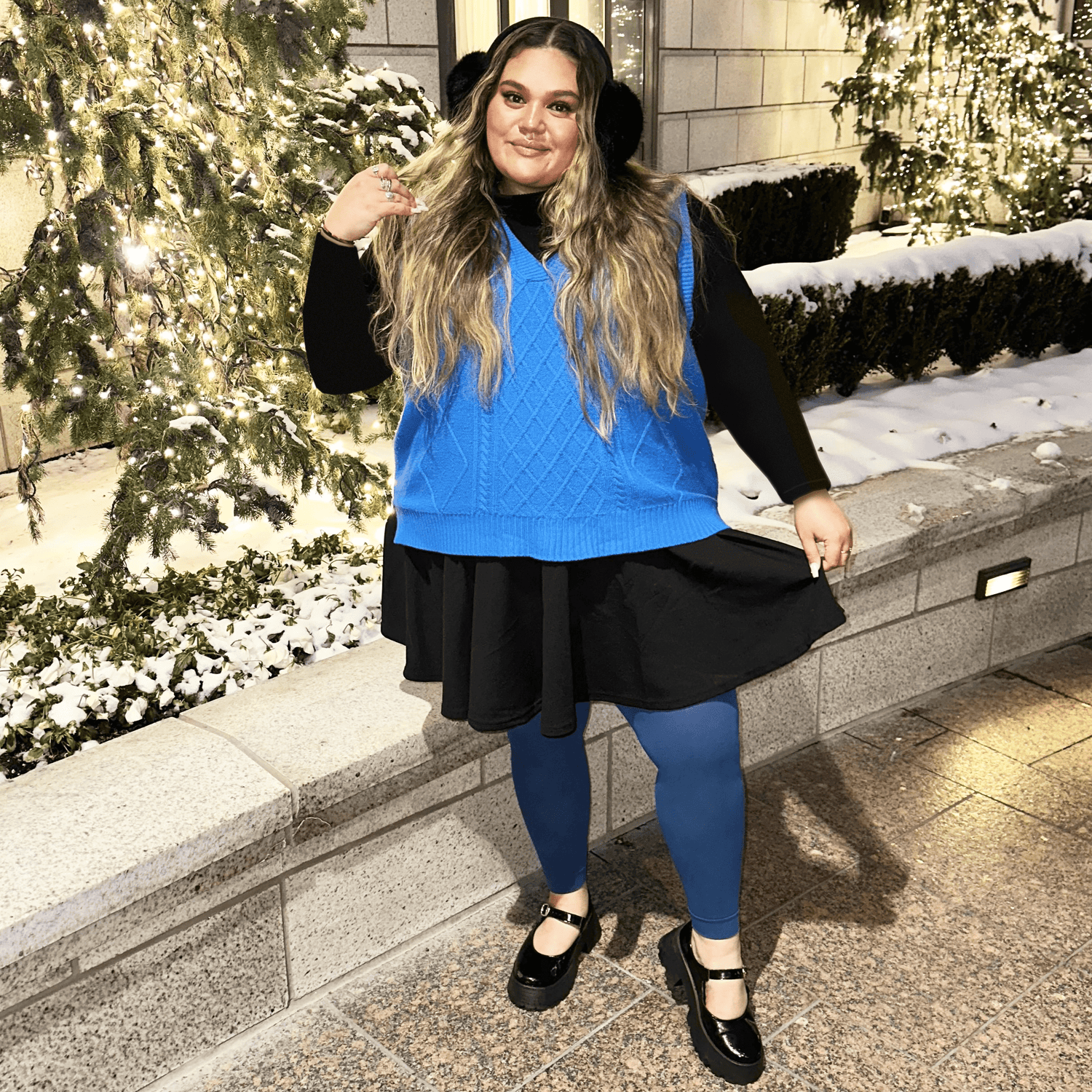 90 Denier Footless Tights - Bone China