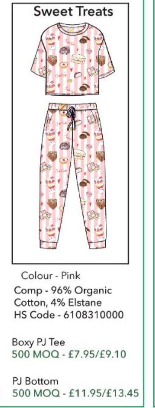 Nightwear - Sweet Treat - Bottoms - Pink / White