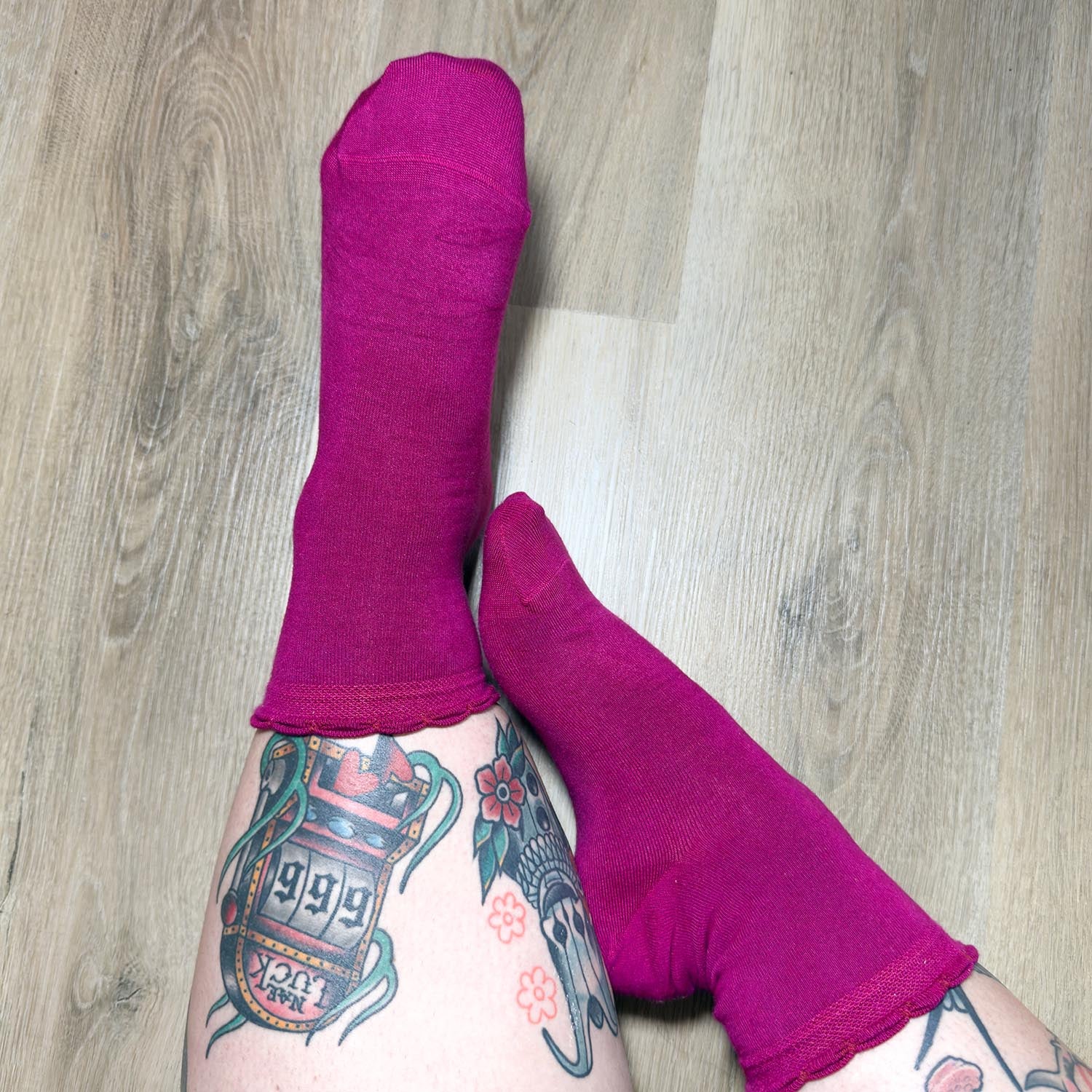 Bamboo Ankle Socks - Hibiscus