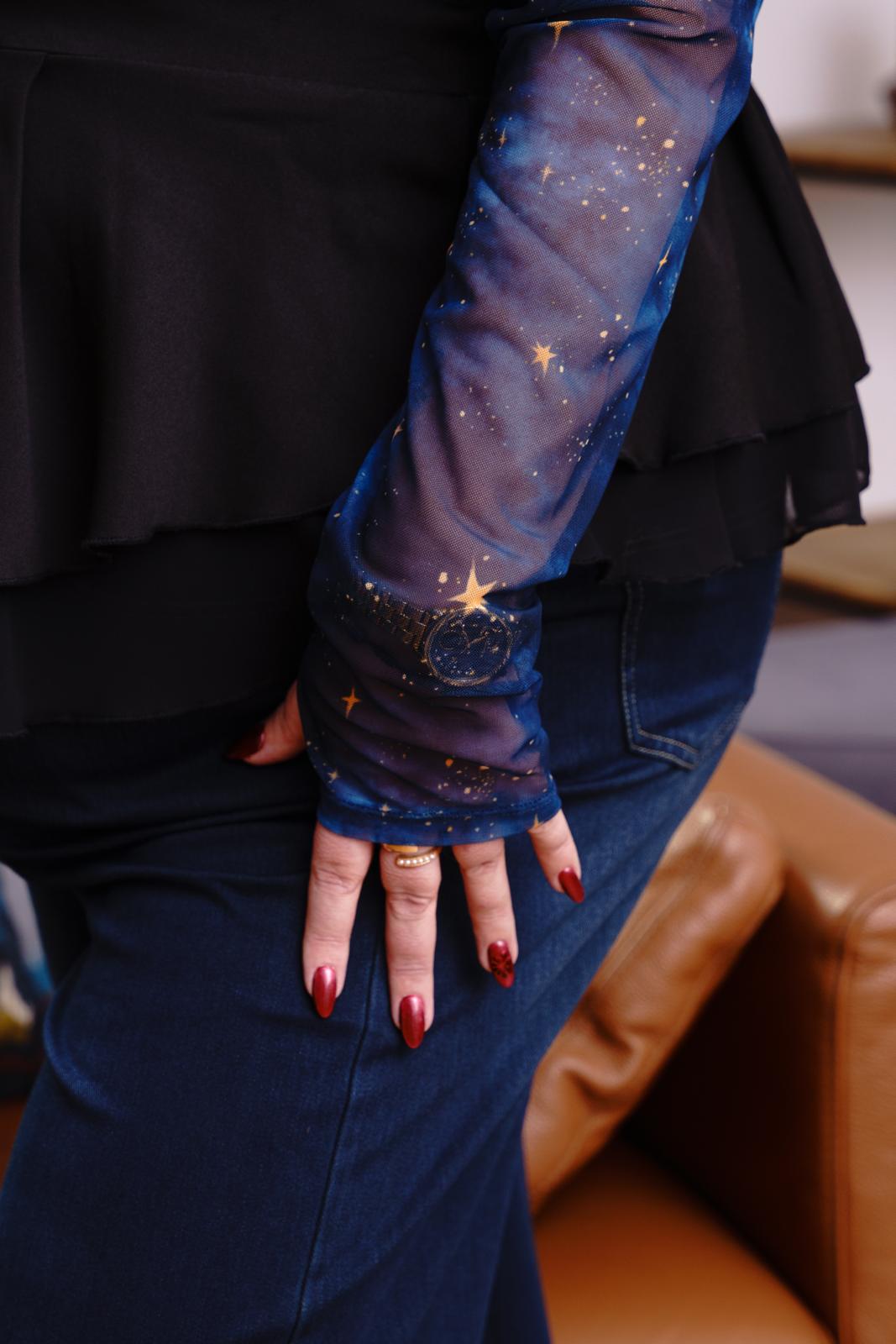 Mesh Top - Nebula - Blue / Gold