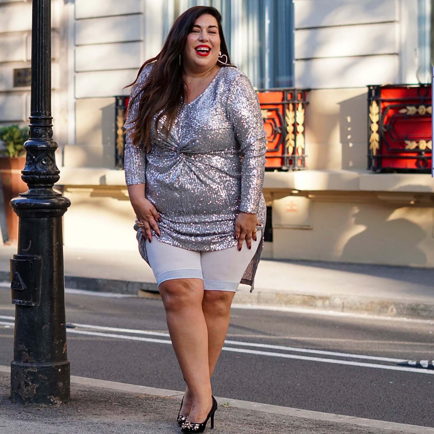 Stay Cool Chub Rub Lurex Shorts - White