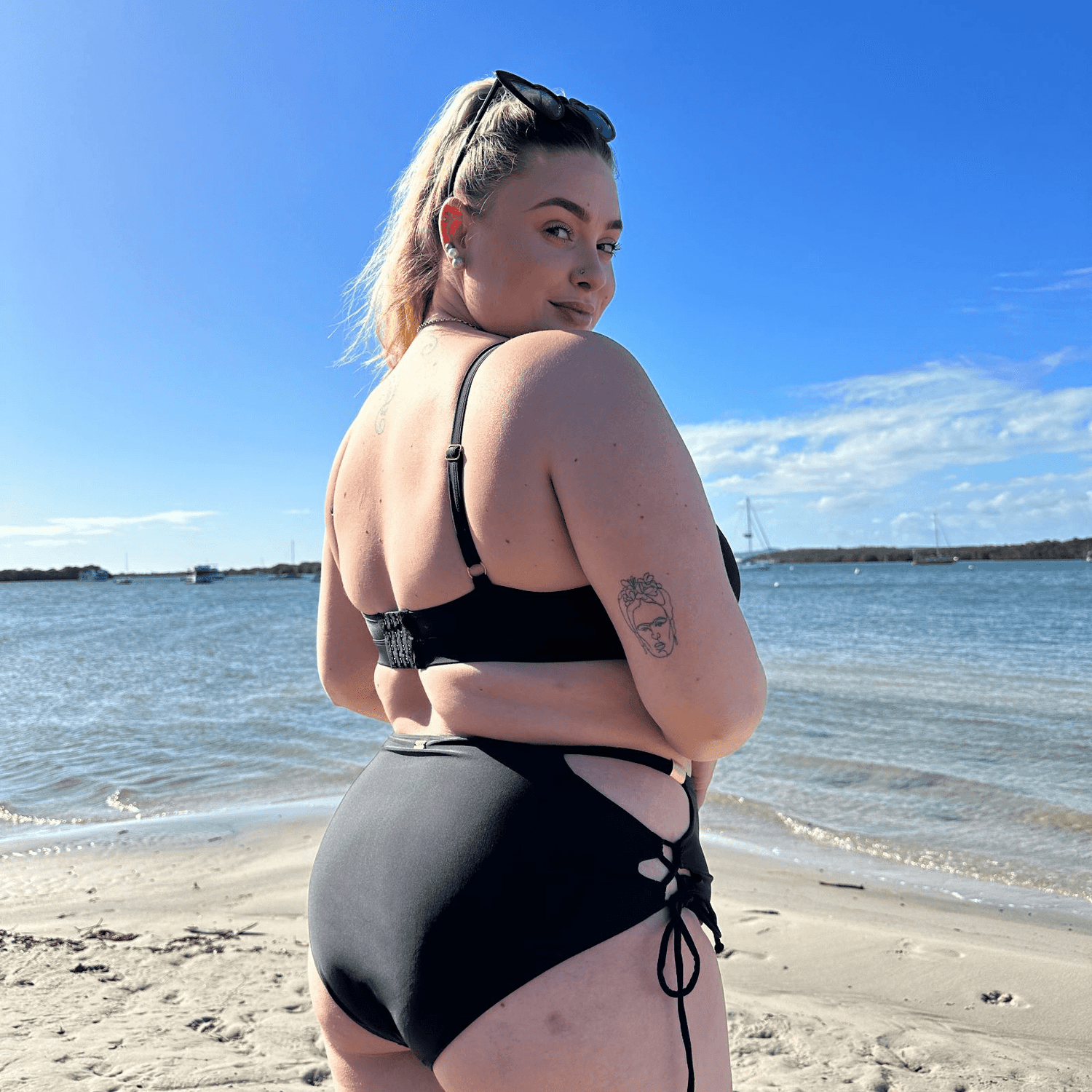 Bikini Top - What Babe? - Black - Snag