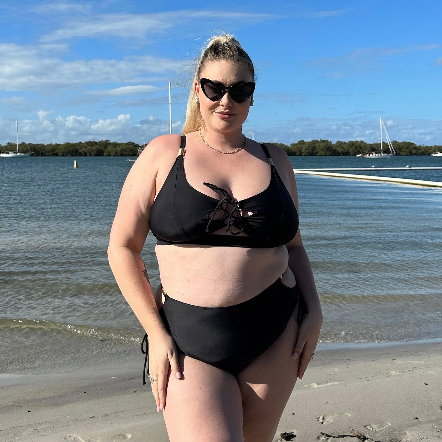 Bikini Top - What Babe? - Black - Snag