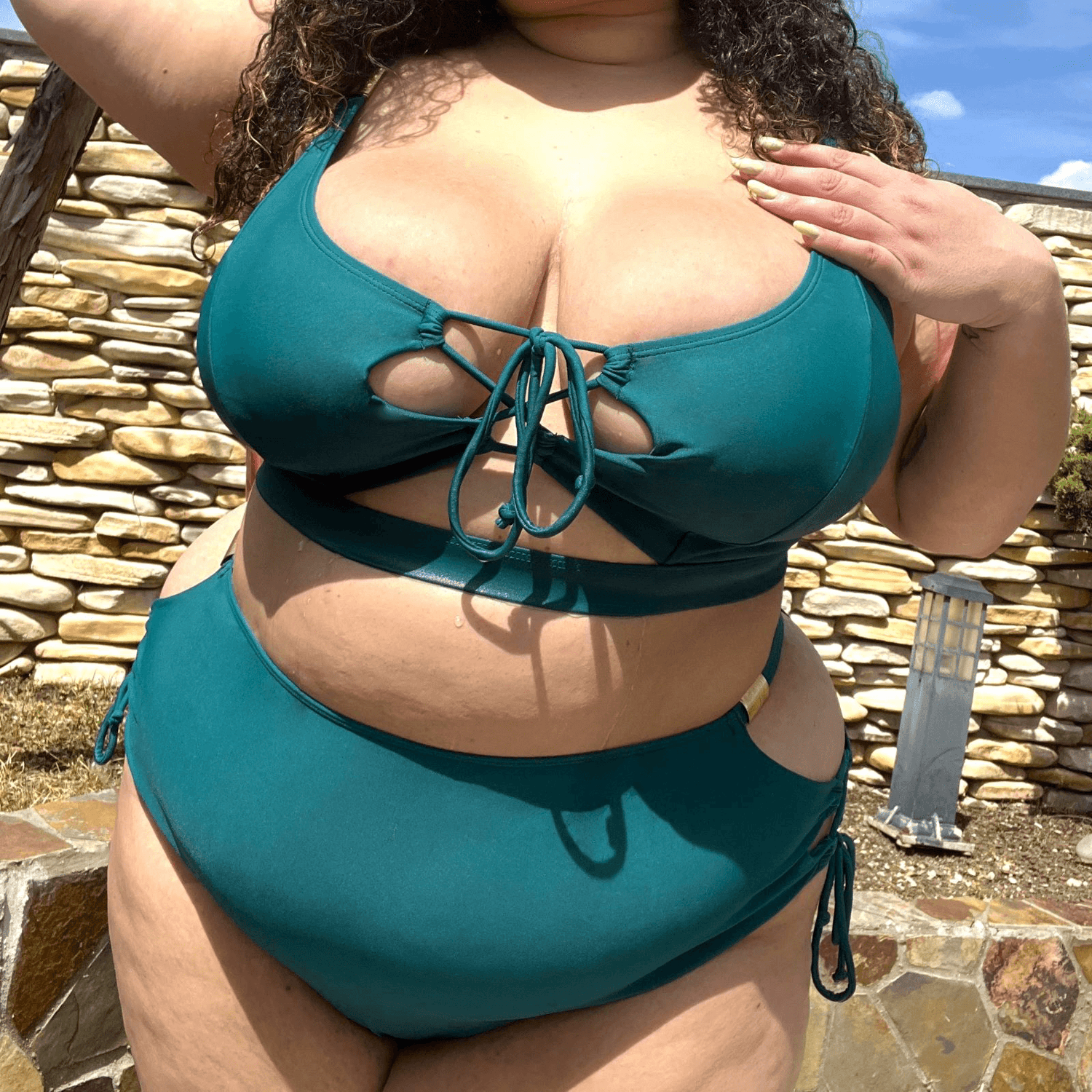 Bikini Top - What Babe? - Teal - Snag