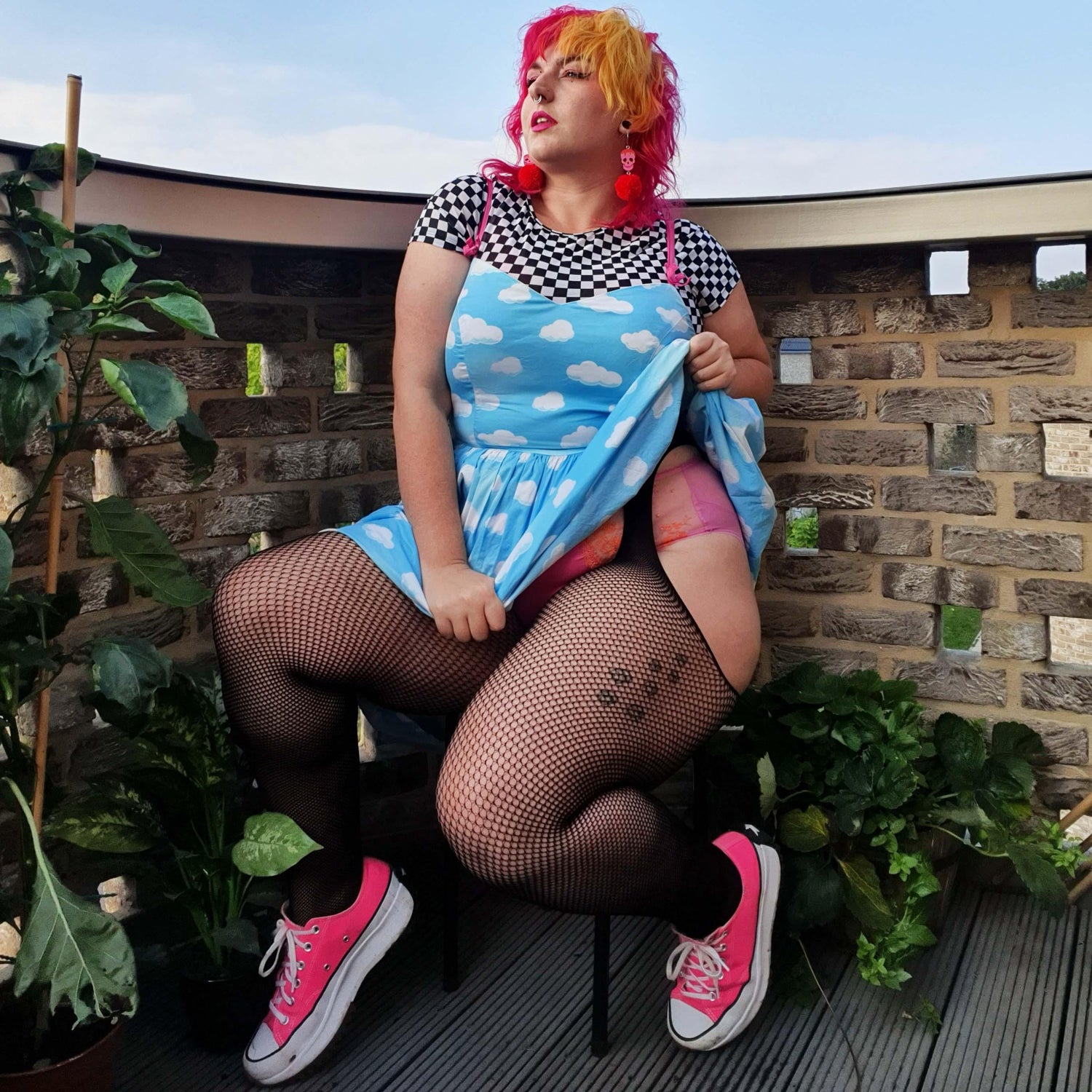 Fishnet Mock Garters - 😈