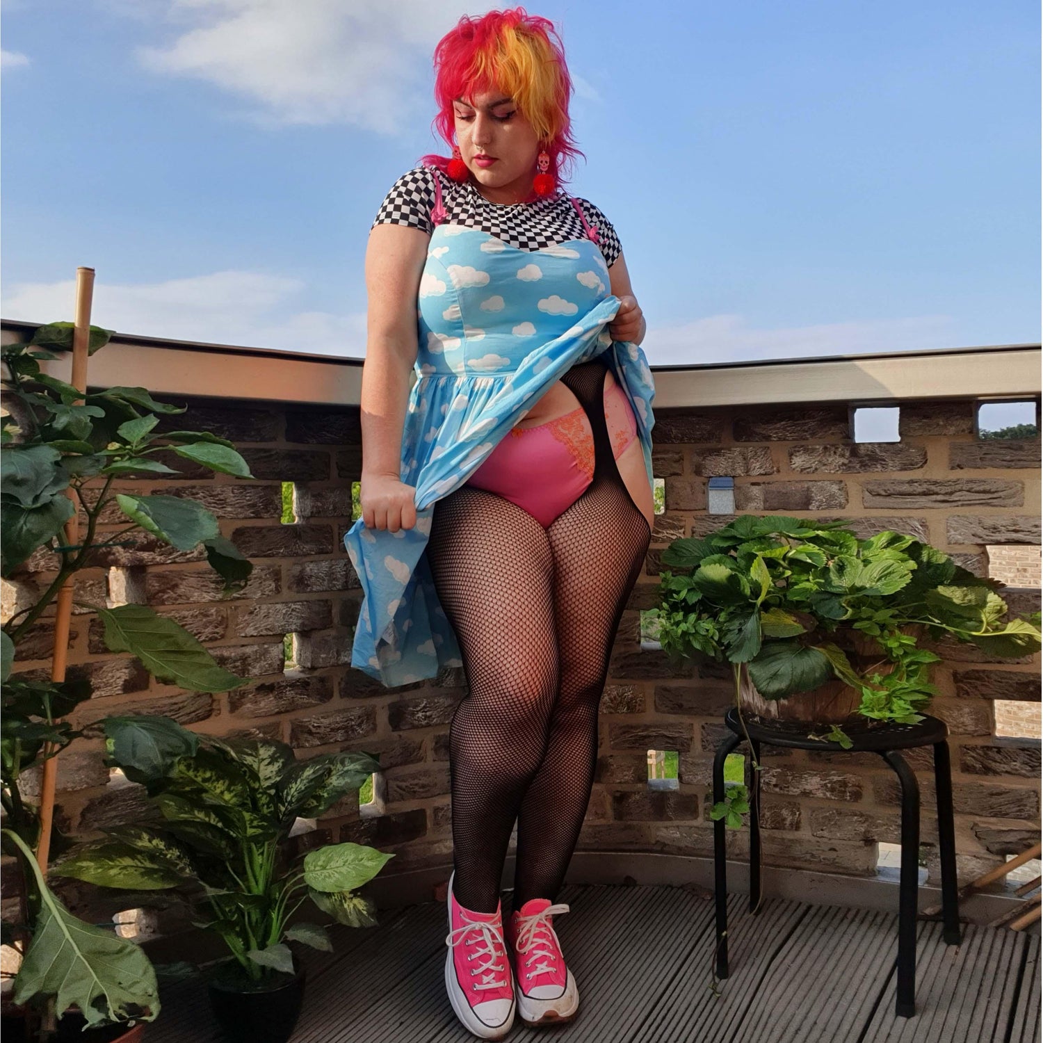 Fishnet Mock Garters - 😈