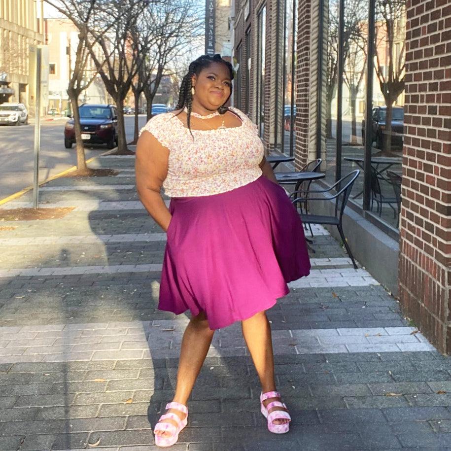 Flare Skirt - Oh My Gosh! - Figgy Pudding - Snag