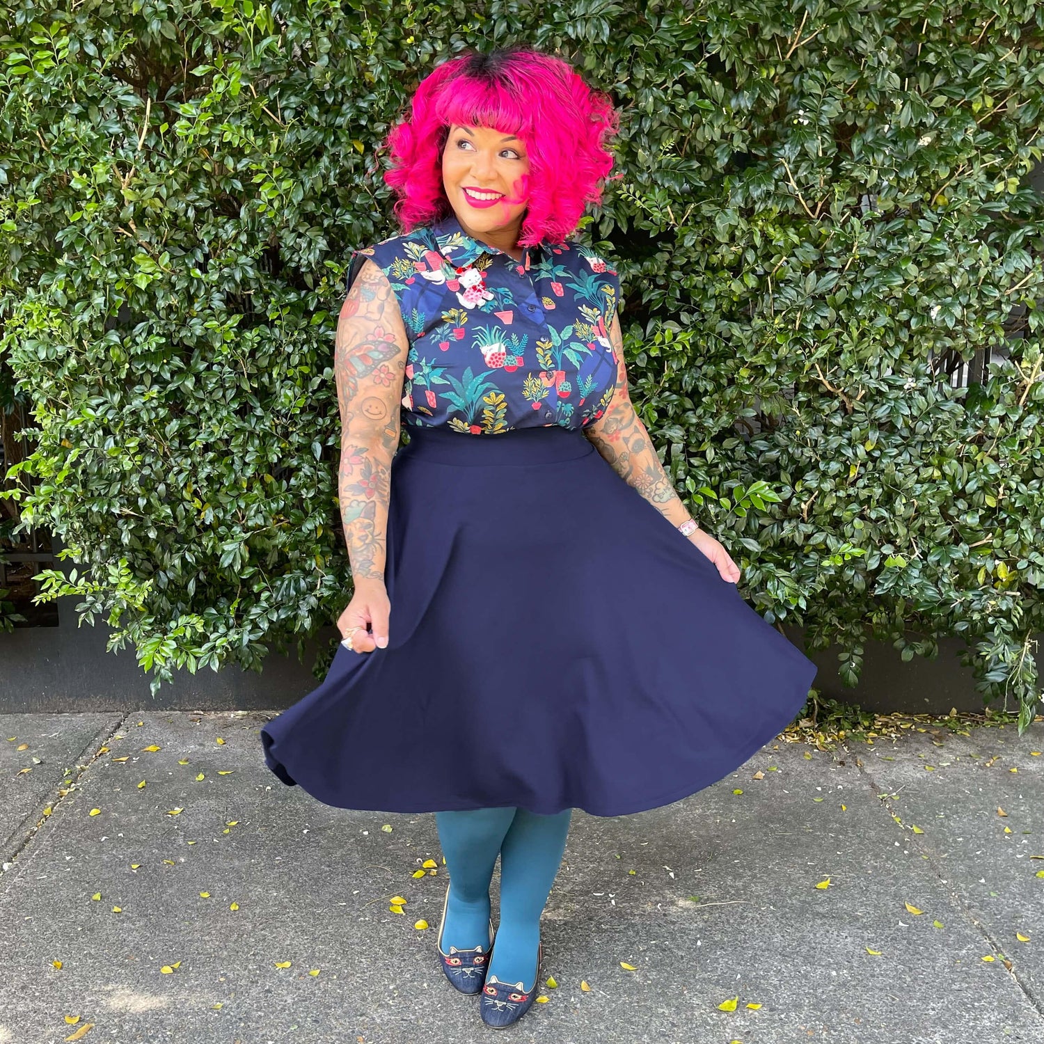 Flare Skirt - Oh My Gosh! - Navy - Snag