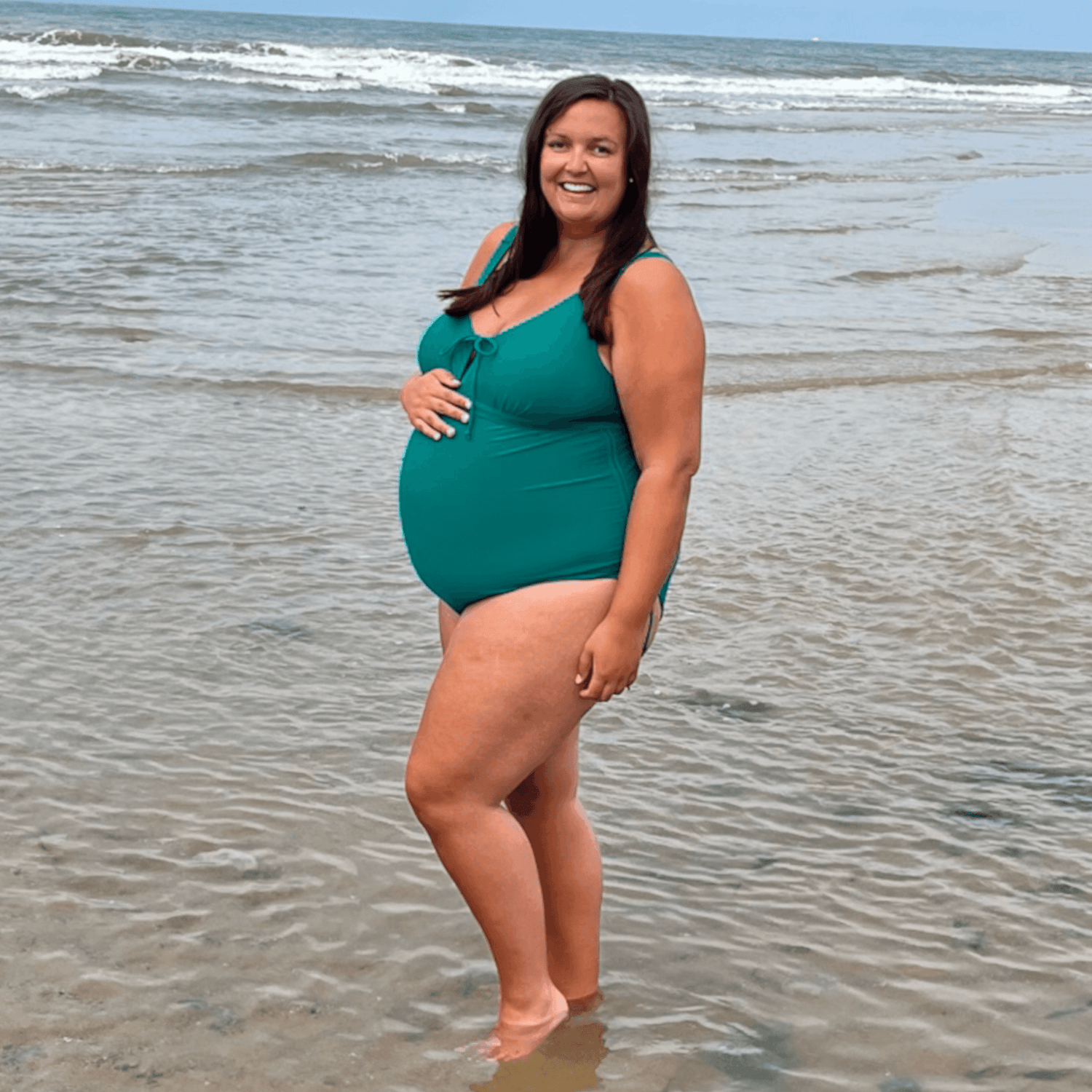 Maternity Swimsuit - That loving feel'in - Teal - Snag
