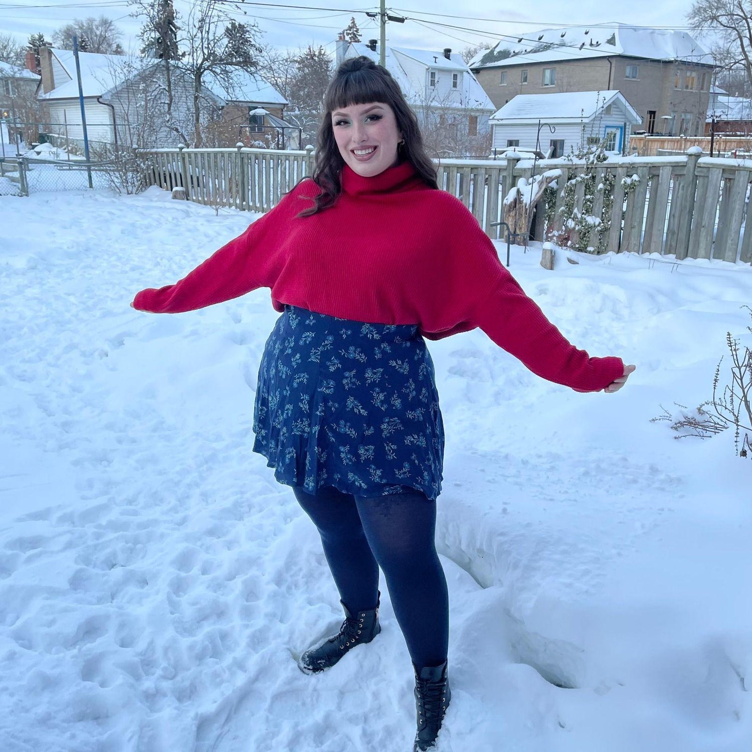 Merino Wool Footless Tights - Royal Navy - Snag