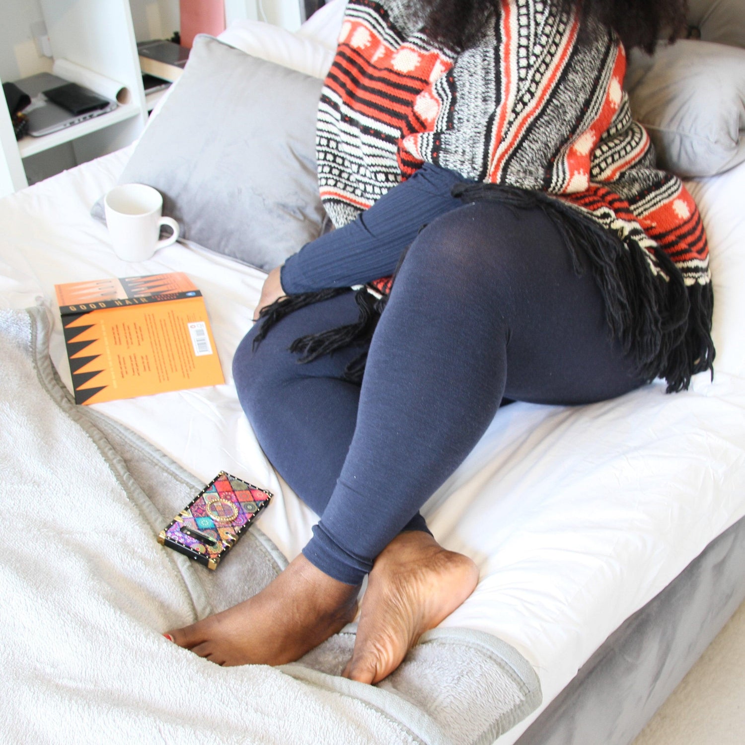 Merino Wool Footless Tights - Royal Navy - Snag