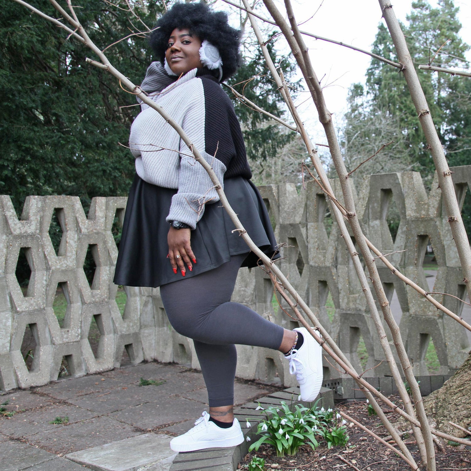 Merino Wool Footless Tights - Storm Cloud - Snag