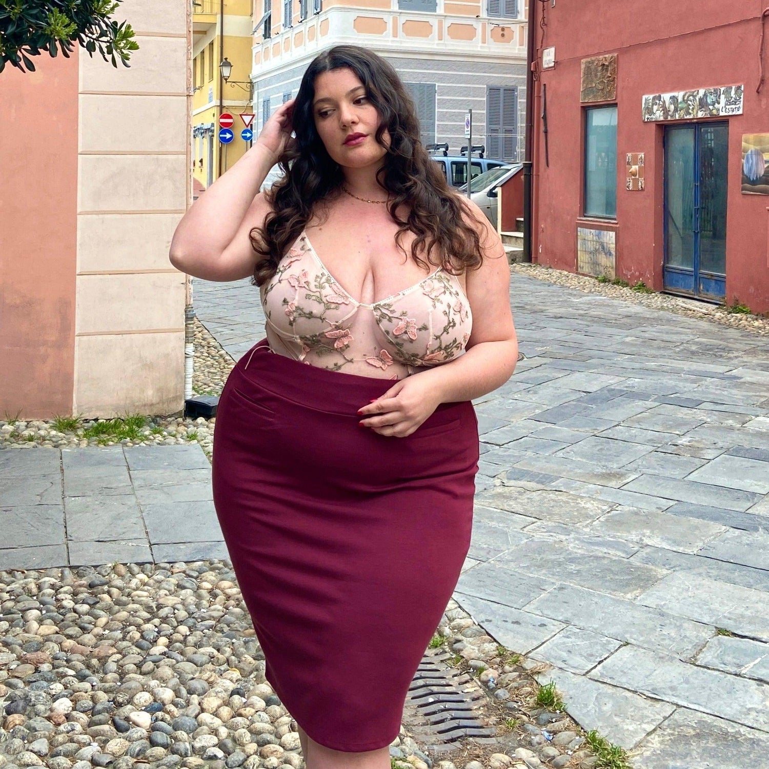 Pencil Skirt - Oh my! - Burgundy - Snag