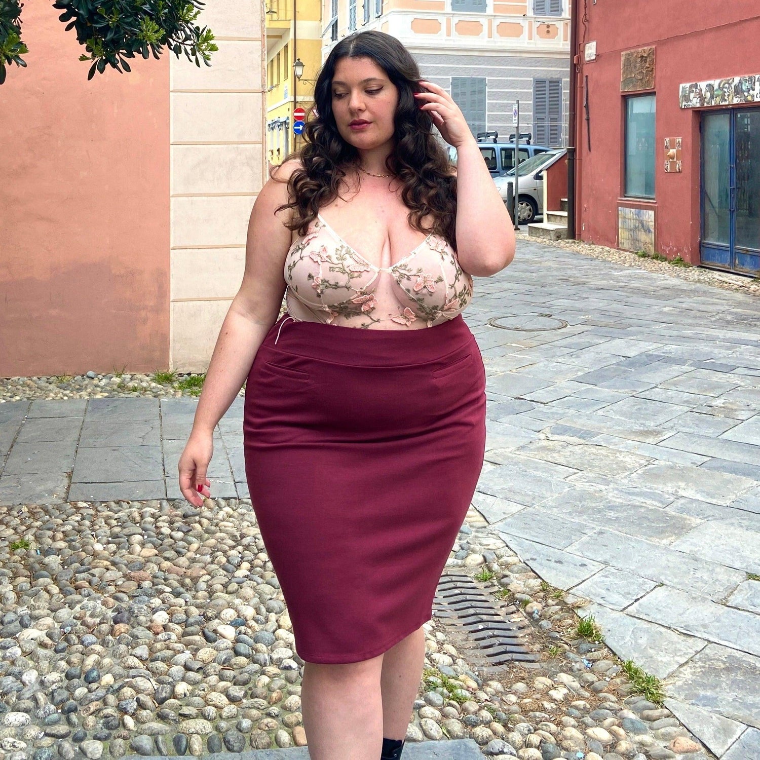 Pencil Skirt - Oh my! - Burgundy - Snag
