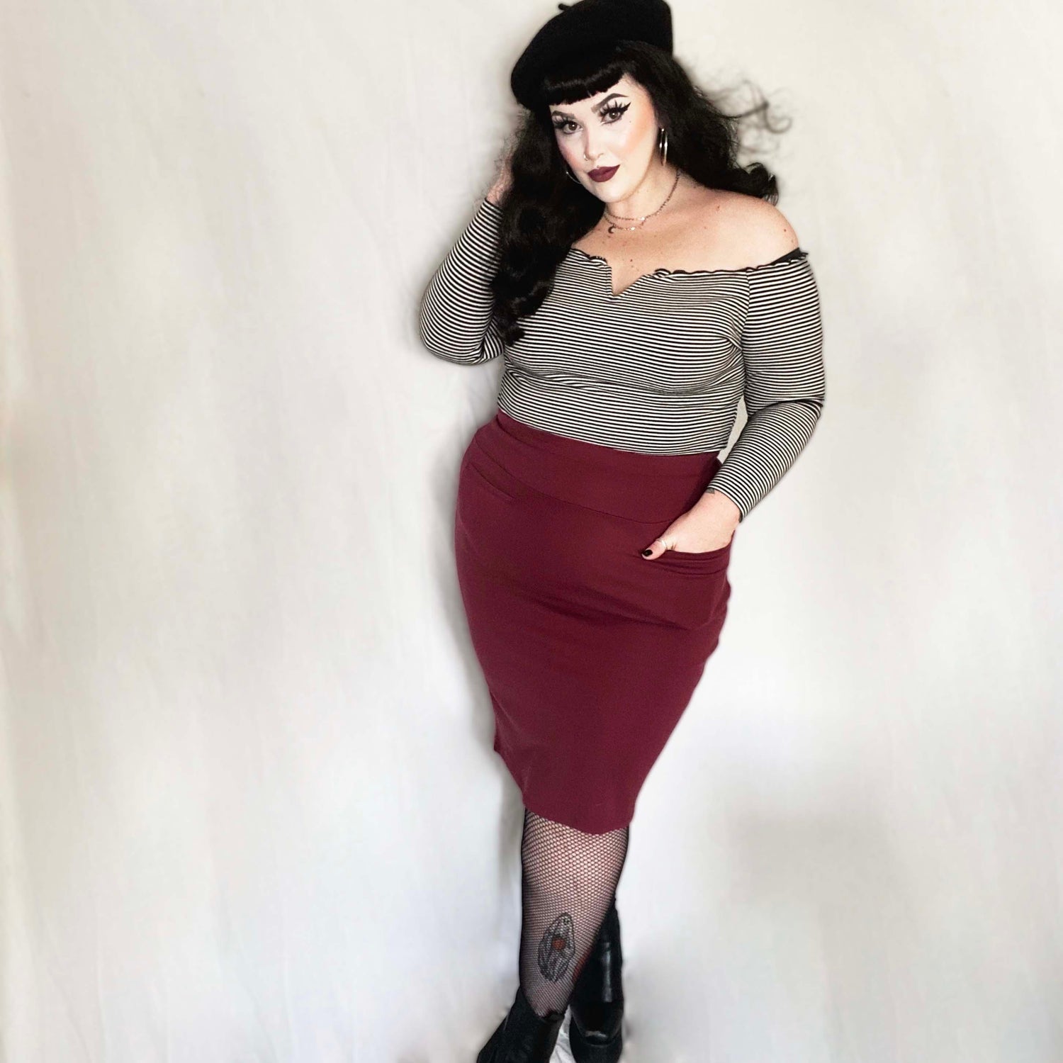 Pencil Skirt - Oh my! - Burgundy - Snag