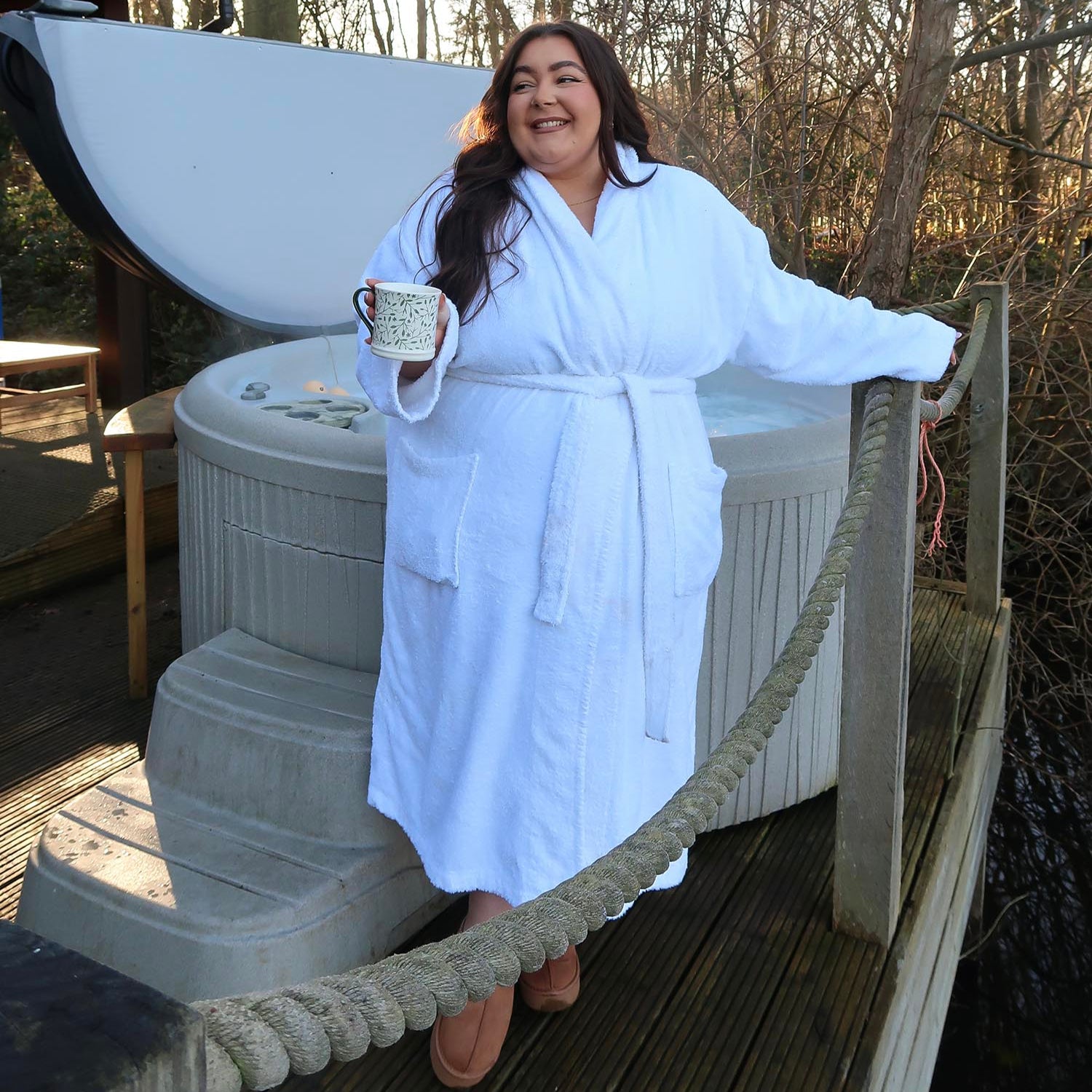 Floof Bath Robe - White