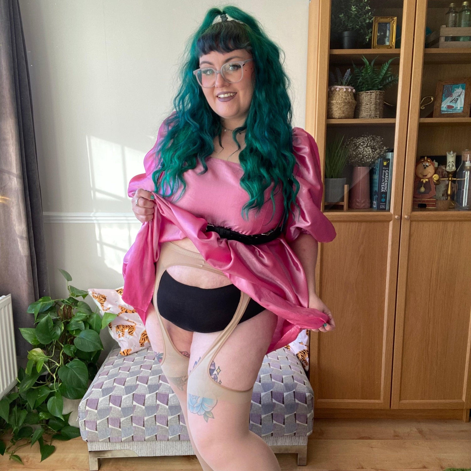 Sheer Mock Garter - Burlesque - Vanilla Marshmallow - Snag